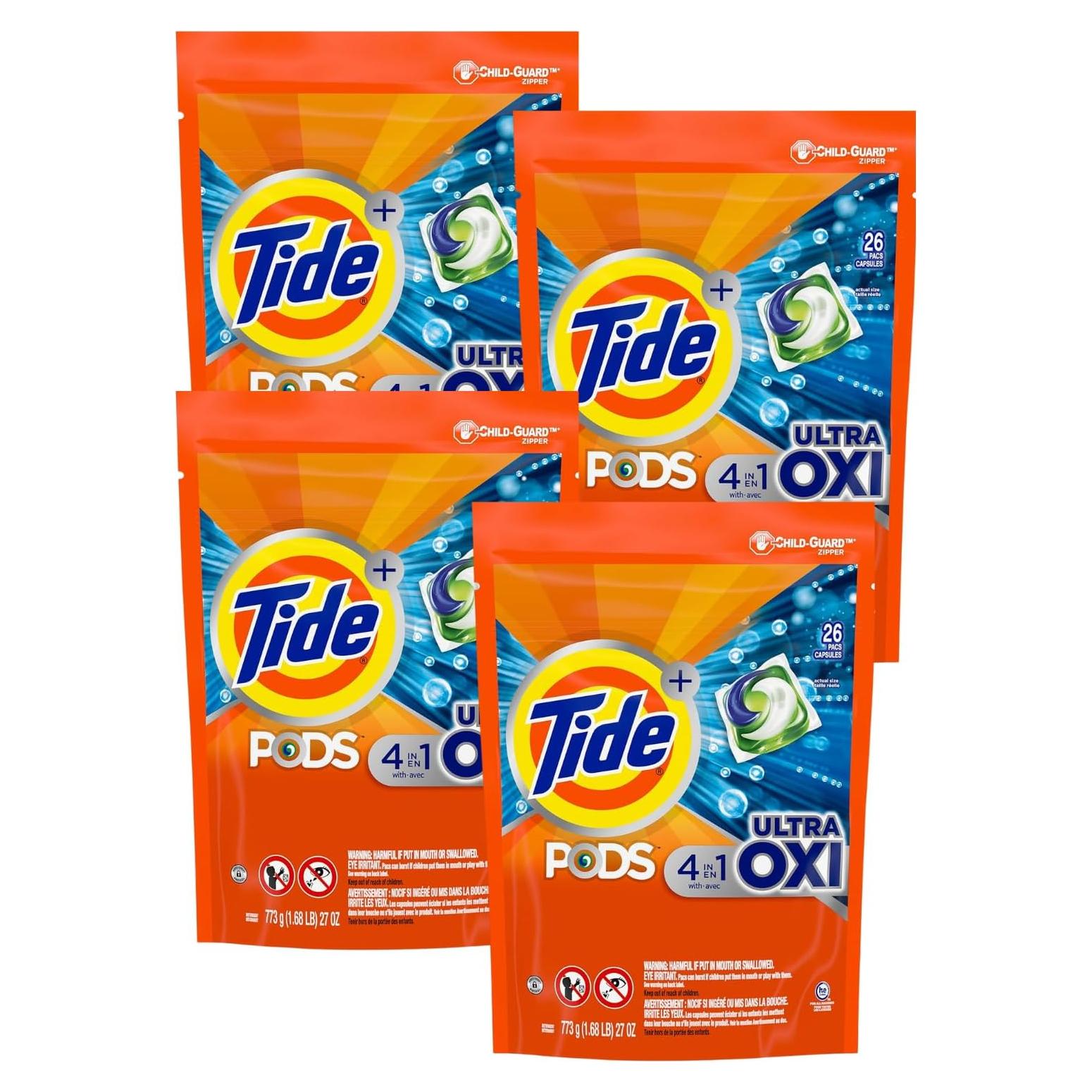 Detergente para Ropa Tide PODS Ultra Oxi 4-en-1 26 Paquetes