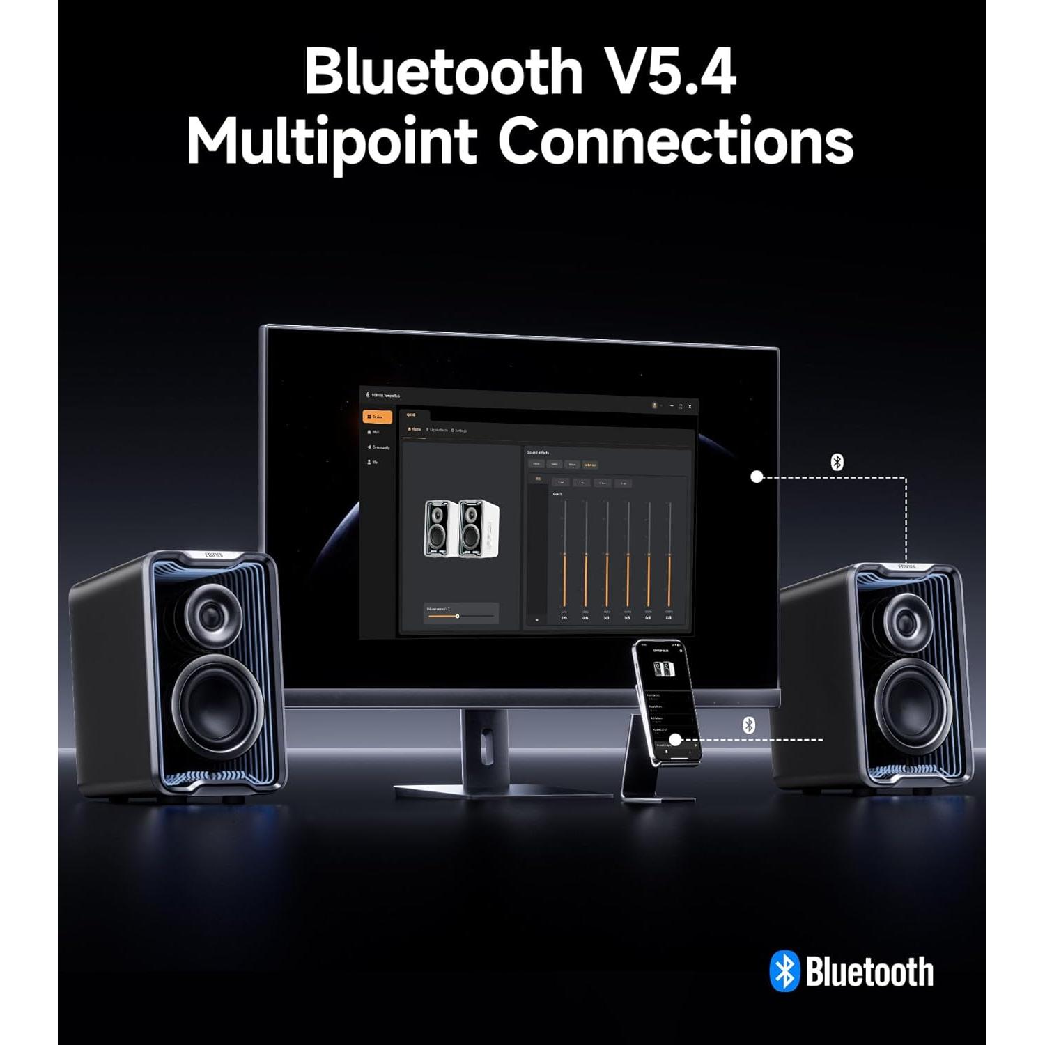 Altavoces Activos Edifier QR30 Bluetooth 30W USB-A AUX Negro