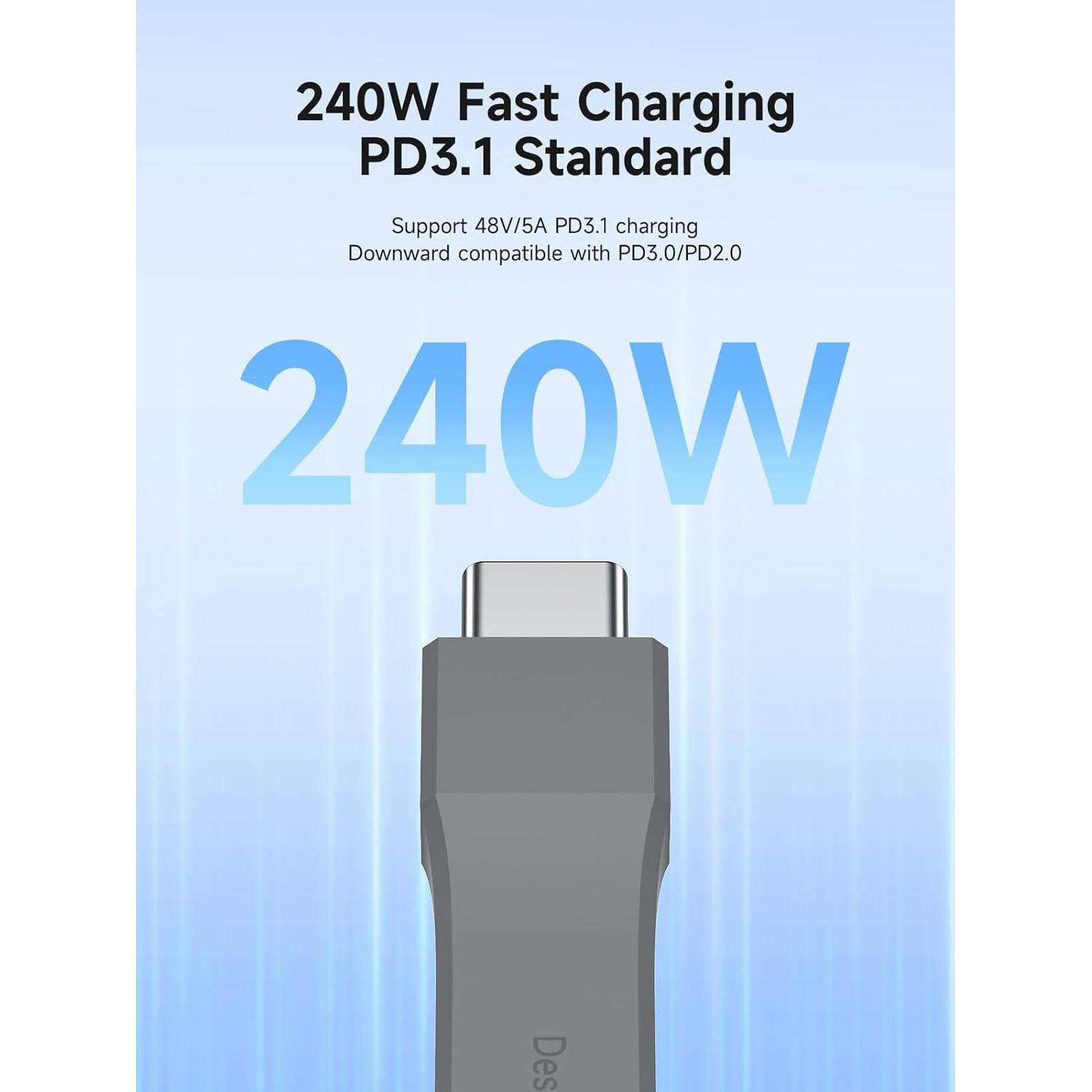 Cable USB C corto Hagibis UC4MC-7cm, 240W, 40Gbps, 8K