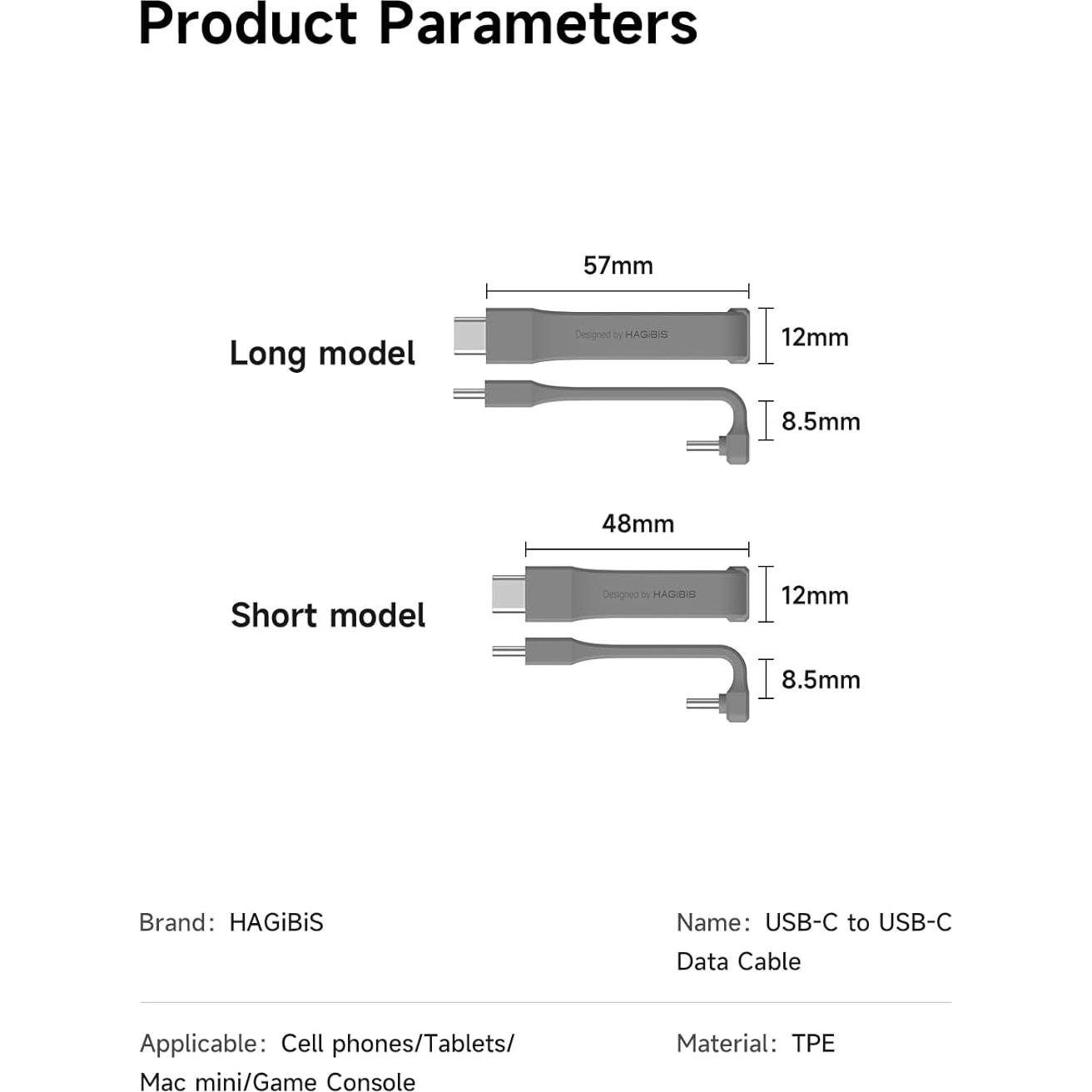 Cable USB C corto Hagibis UC4MC-7cm, 240W, 40Gbps, 8K