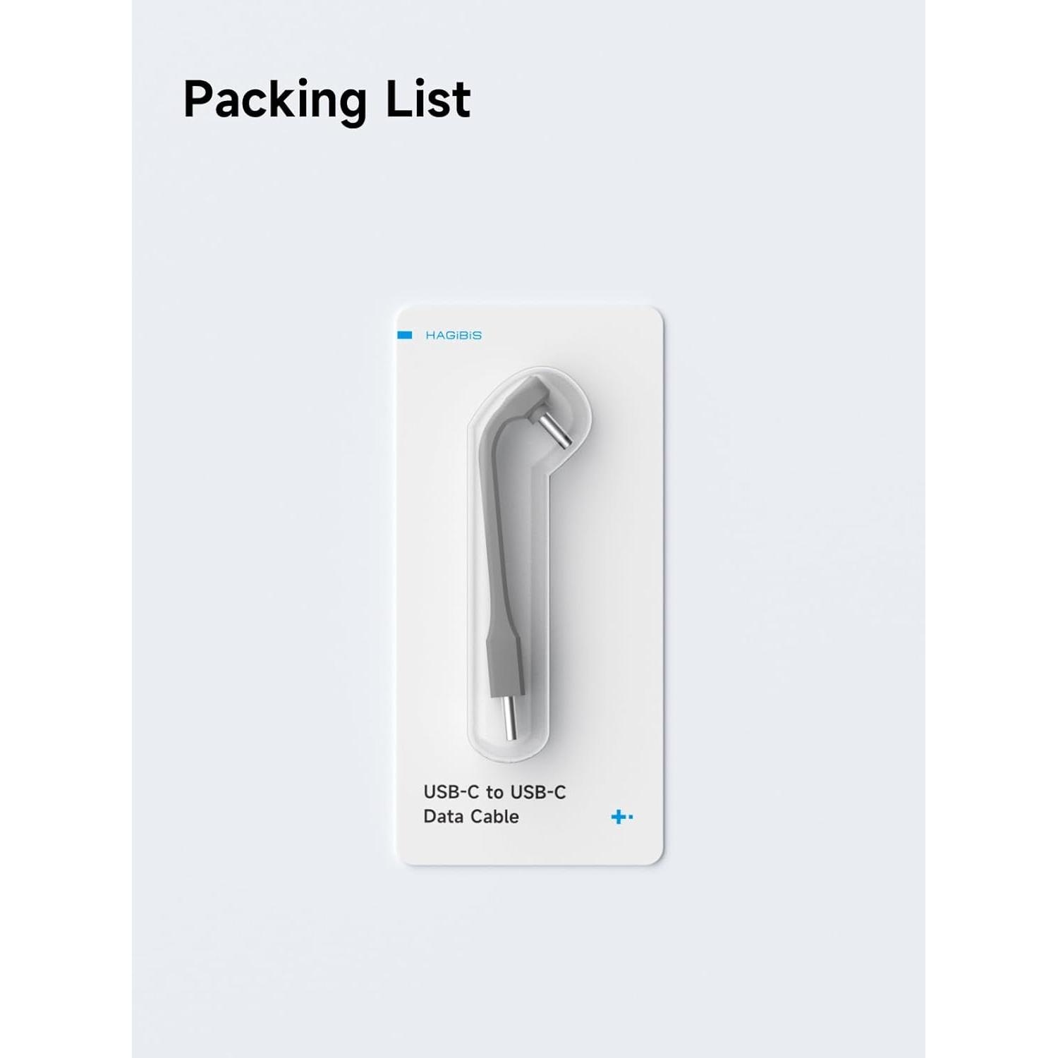 Cable USB C corto Hagibis UC4MC-7cm, 240W, 40Gbps, 8K