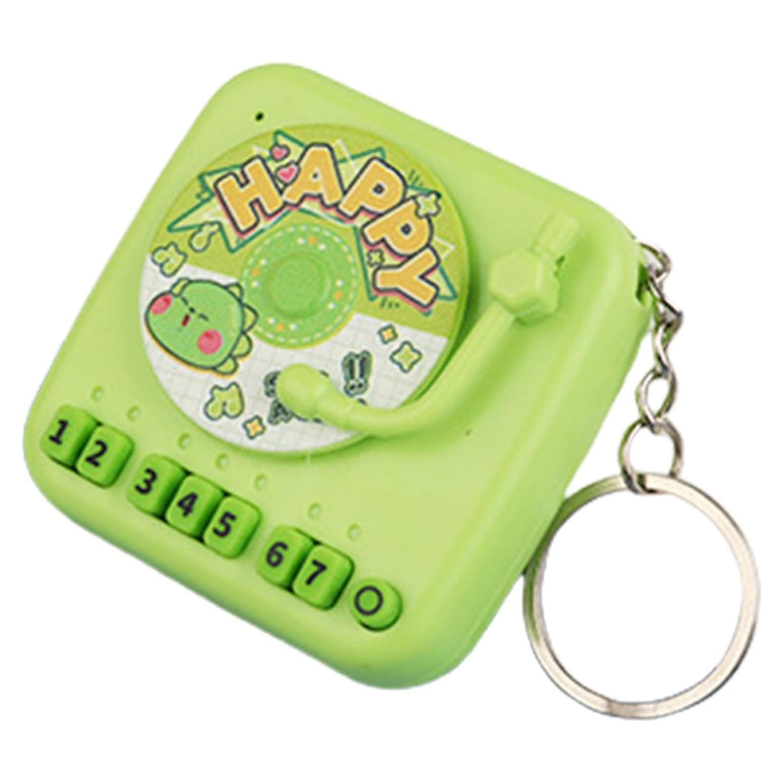 Phonograph Keychain - Gramophone Keychain, Retro Record Player Shape Keyring | Portable Playable Piano Pendant with Sound, Gramophone Keychain Handheld Game for Kids Adults