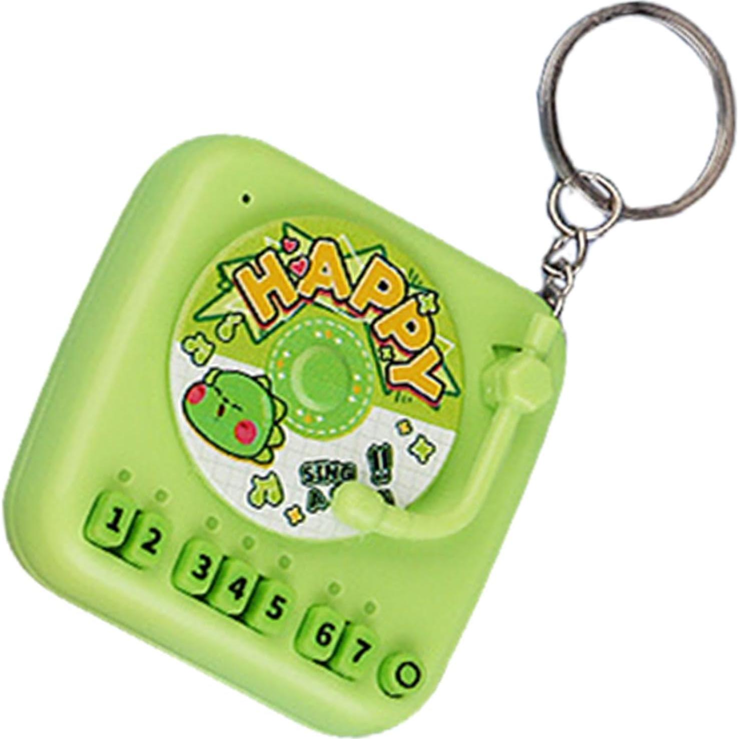 Phonograph Keychain - Gramophone Keychain, Retro Record Player Shape Keyring | Portable Playable Piano Pendant with Sound, Gramophone Keychain Handheld Game for Kids Adults