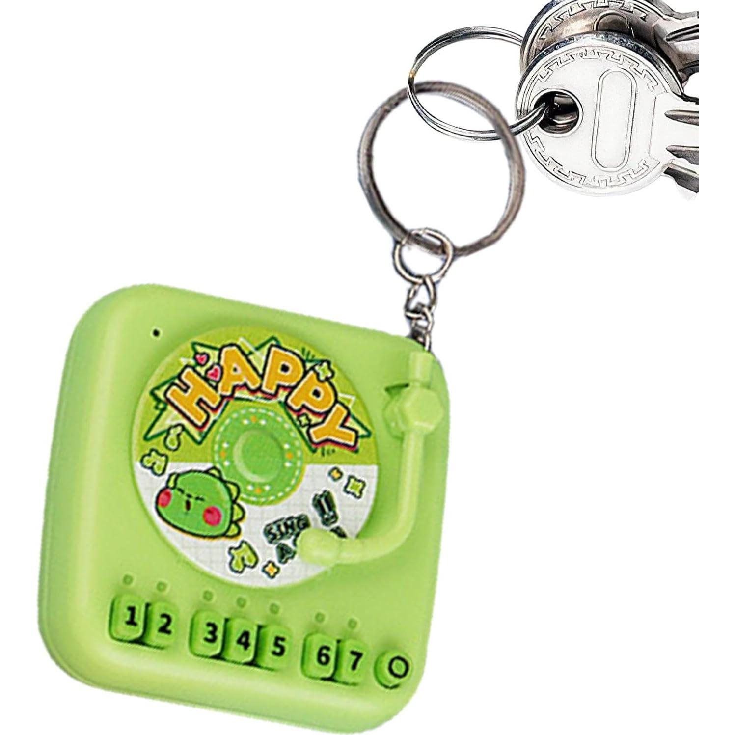 Phonograph Keychain - Gramophone Keychain, Retro Record Player Shape Keyring | Portable Playable Piano Pendant with Sound, Gramophone Keychain Handheld Game for Kids Adults