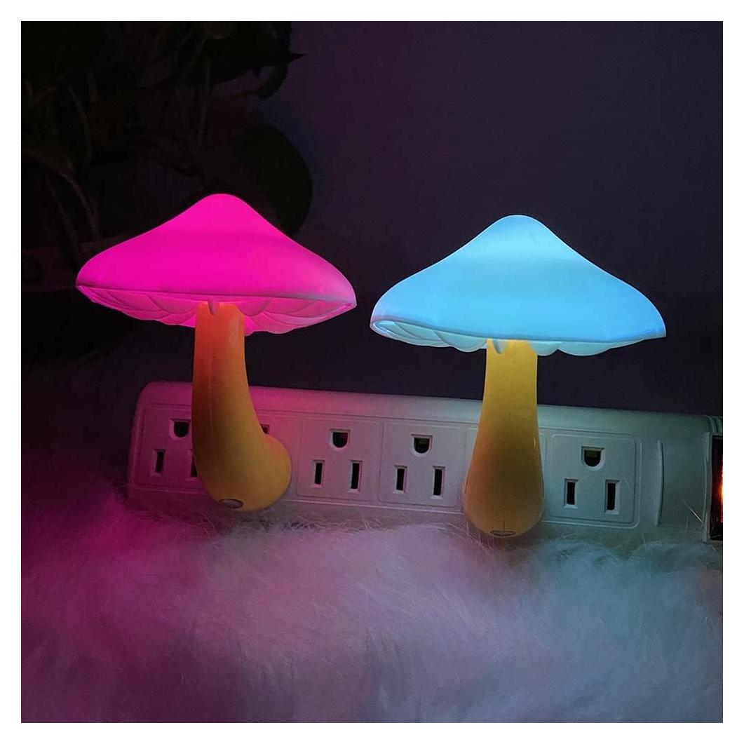 Lámpara de Noche LED UTLK en Forma de Hongo Multicolor - 2 Piezas