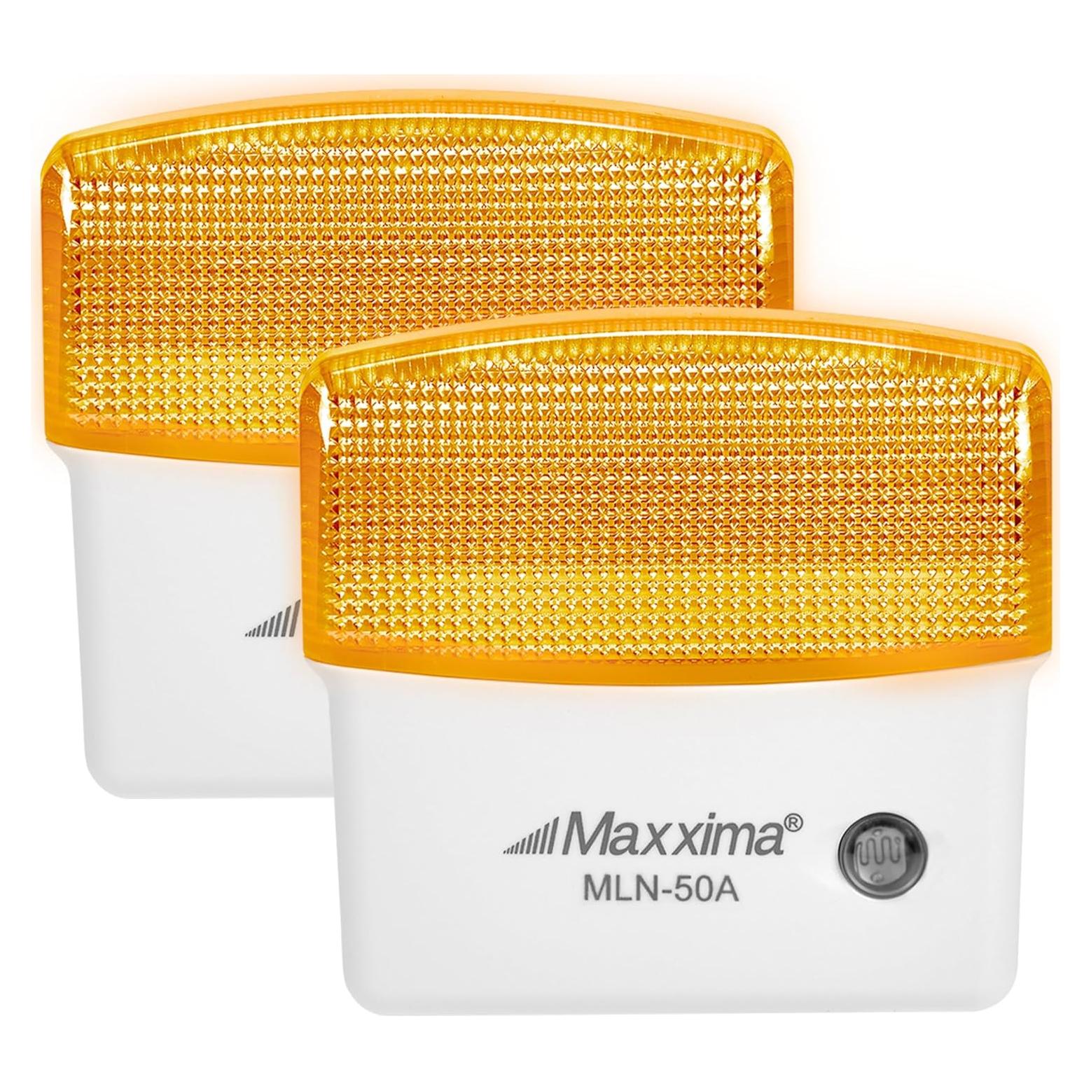 Luz Nocturna LED Maxxima MLN-50A con Sensor Crepúsculo - 2 Piezas