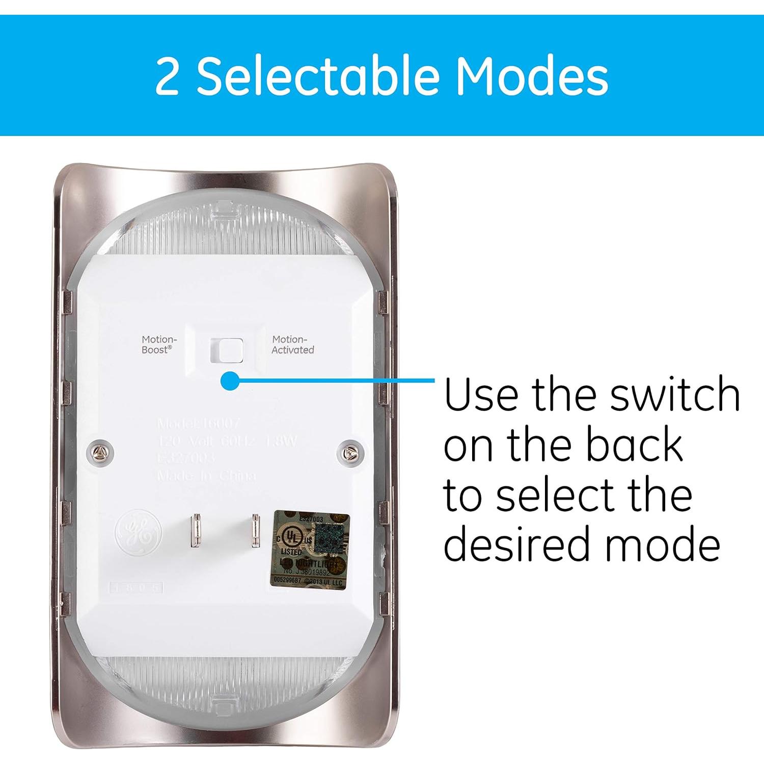 Luz Nocturna LED GE con Sensor de Movimiento 40 Lúmenes