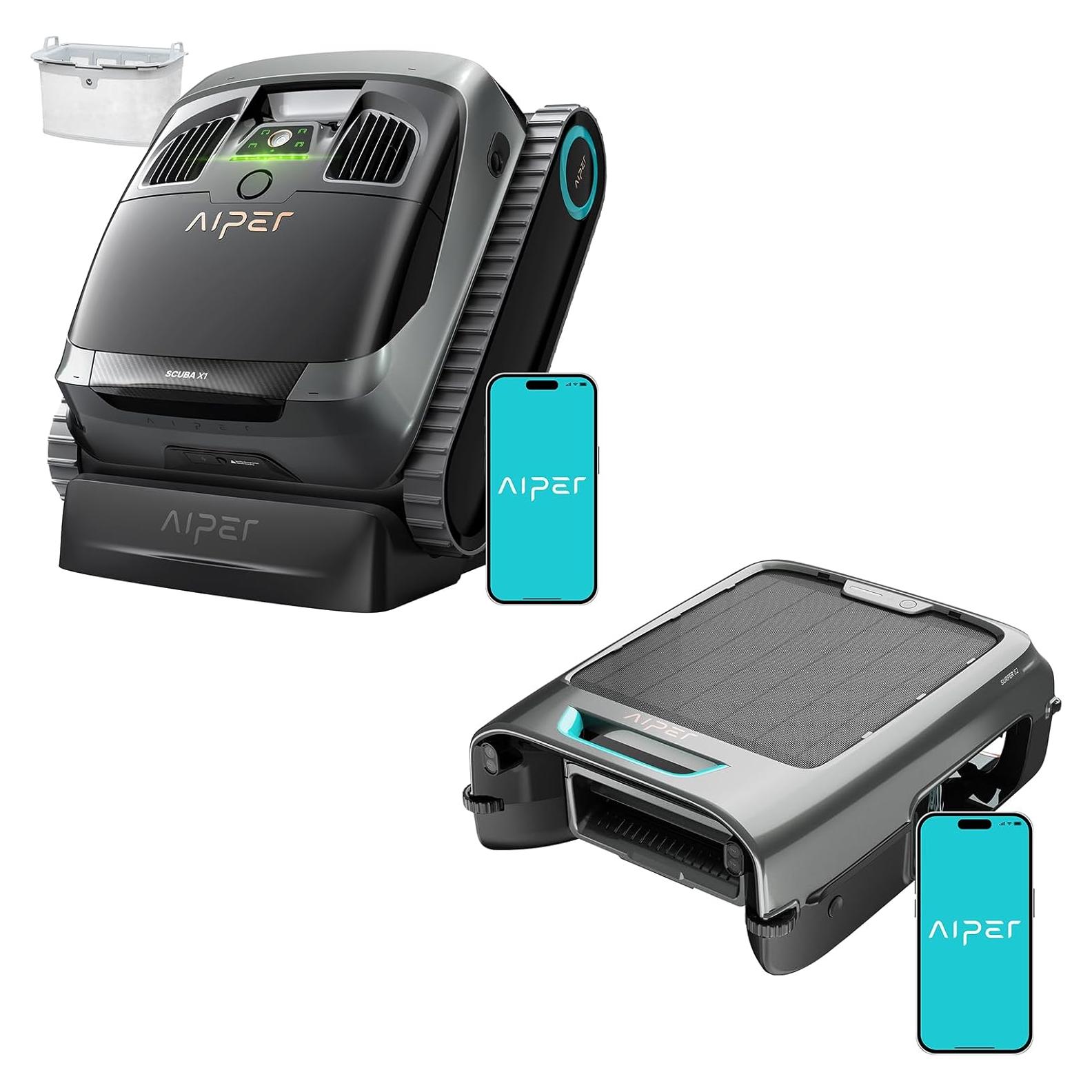 Limpiador de piscina robótico AIPER Scuba X1 y Surfer S2