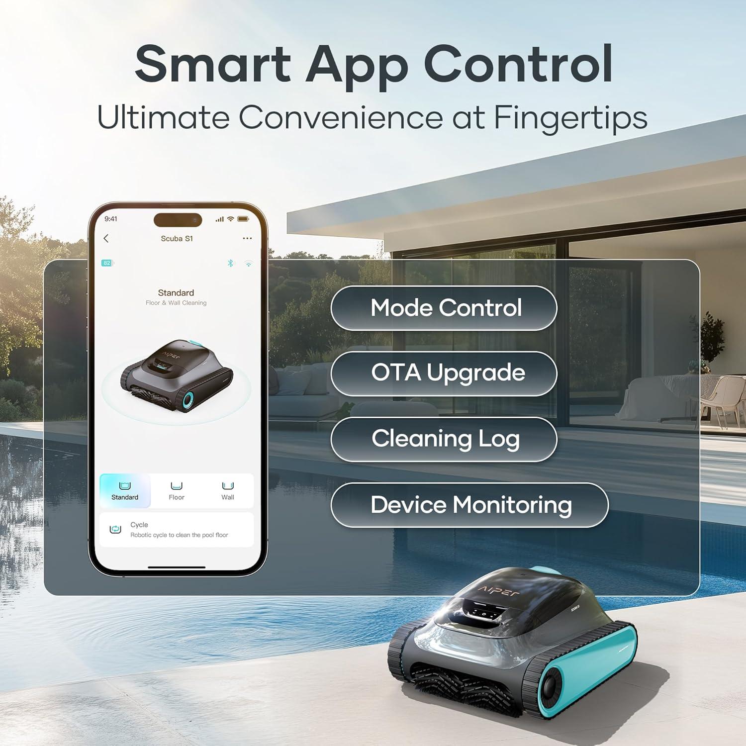 Limpiador de Piscinas Robótico Aiper Scuba S1 2025, 180 Min de Batería