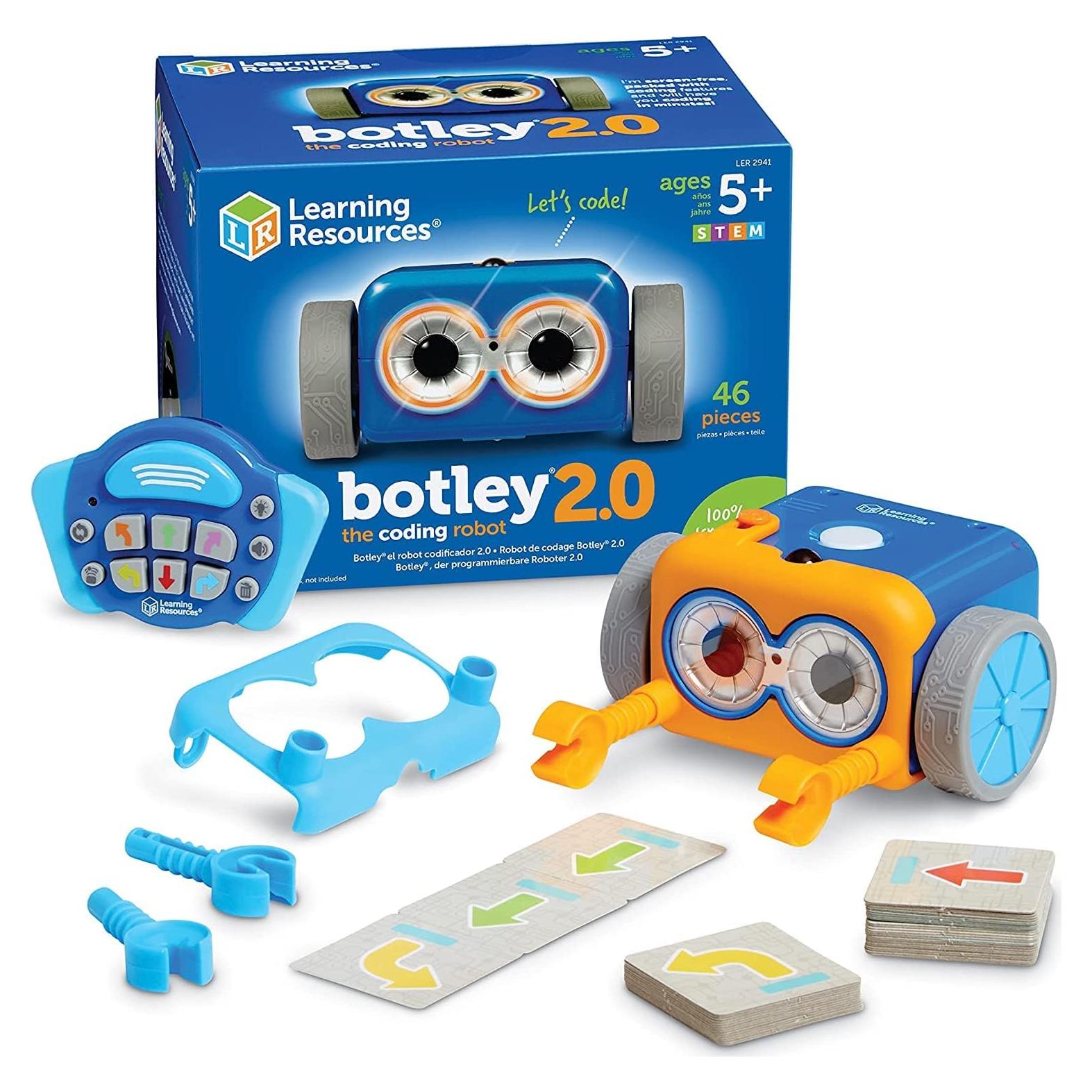 Botley The Coding Robot 2.0 - STEM Toys, Programming for Kids, Electronic Screen-Free Toys, Critical Thinking, Ages 5+,46 Pieces