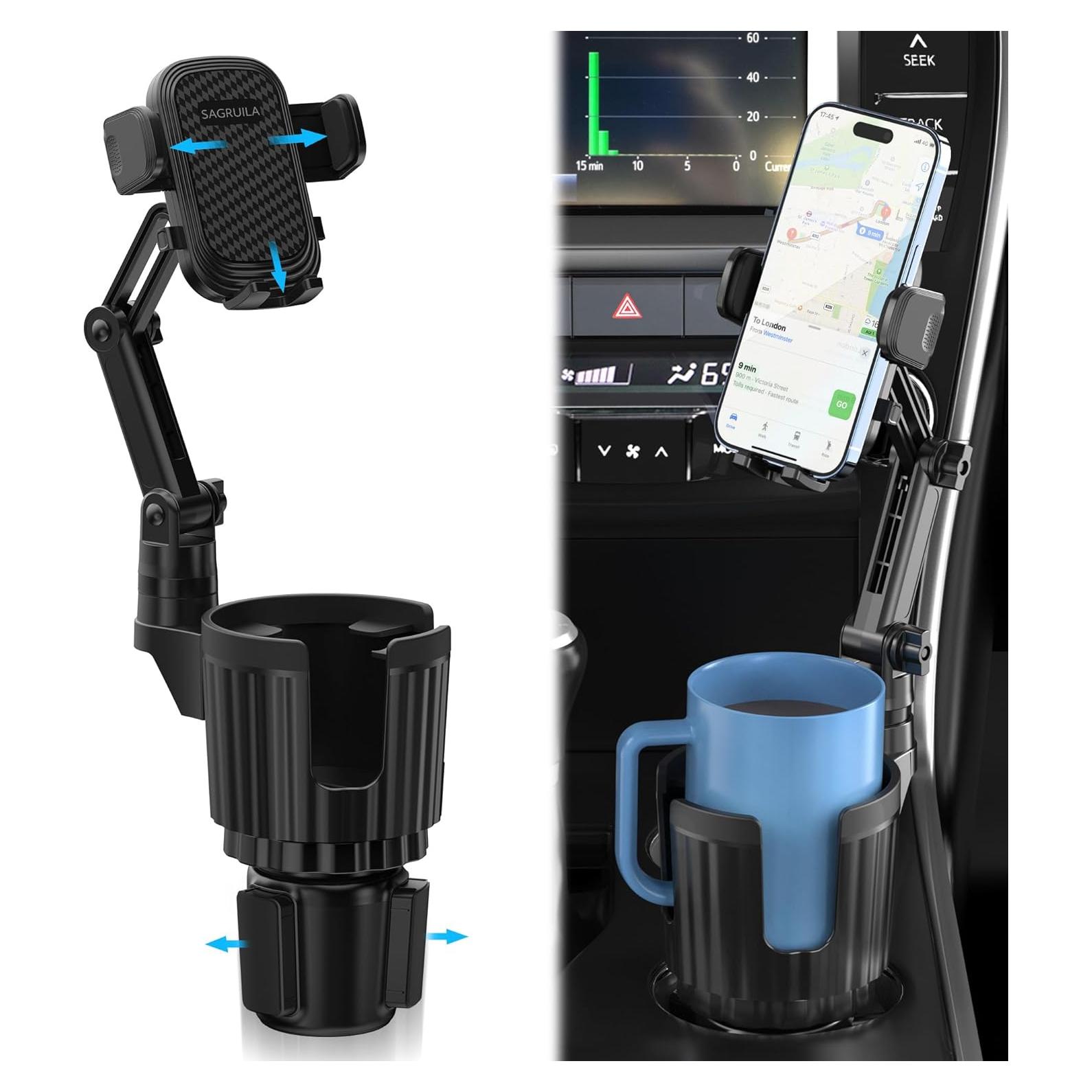 Soporte para Teléfono de Coche SAGRUILA 2 en 1 Portavasos