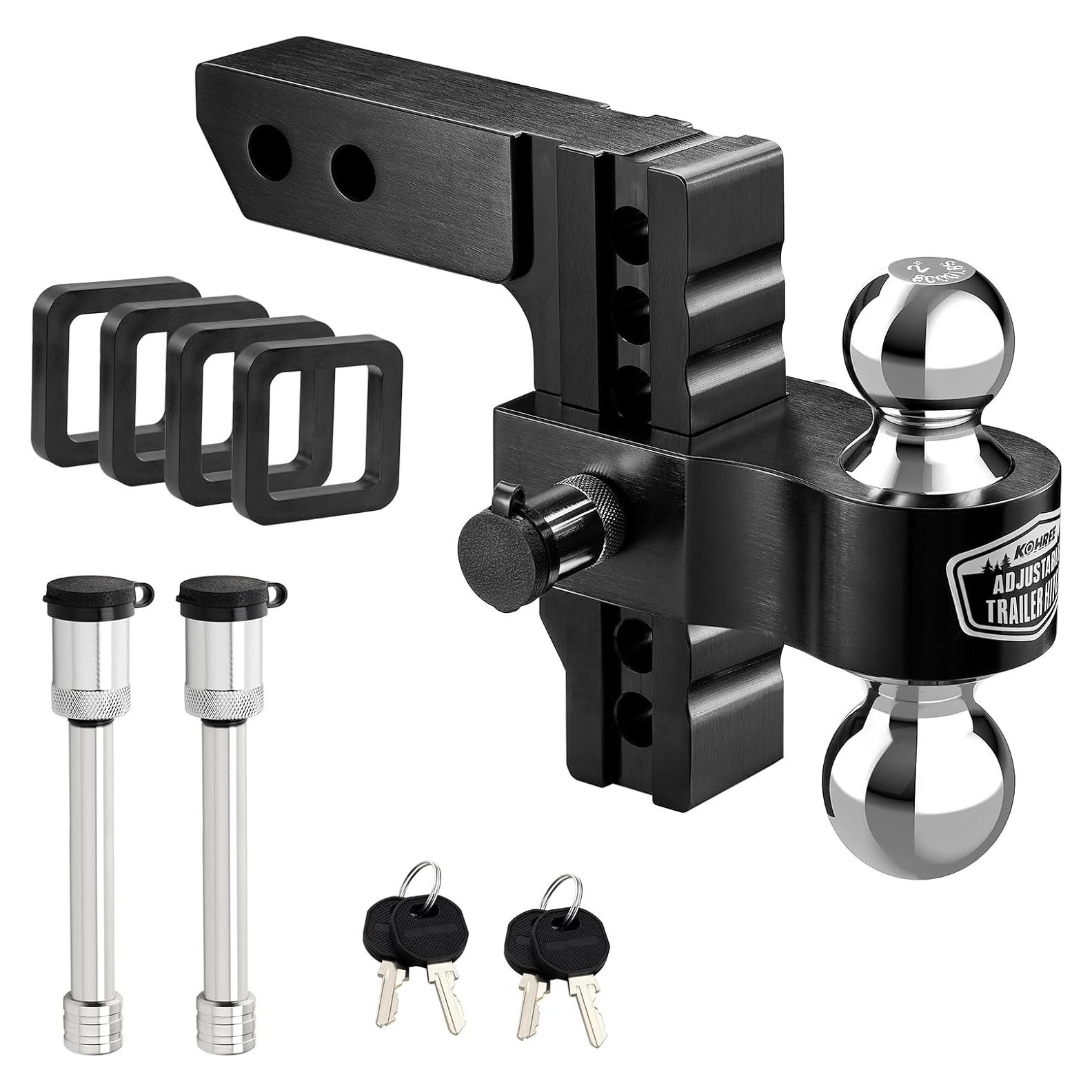 Enganche de Remolque Kohree Ajustable 6" Doble Bola 5,670 kg