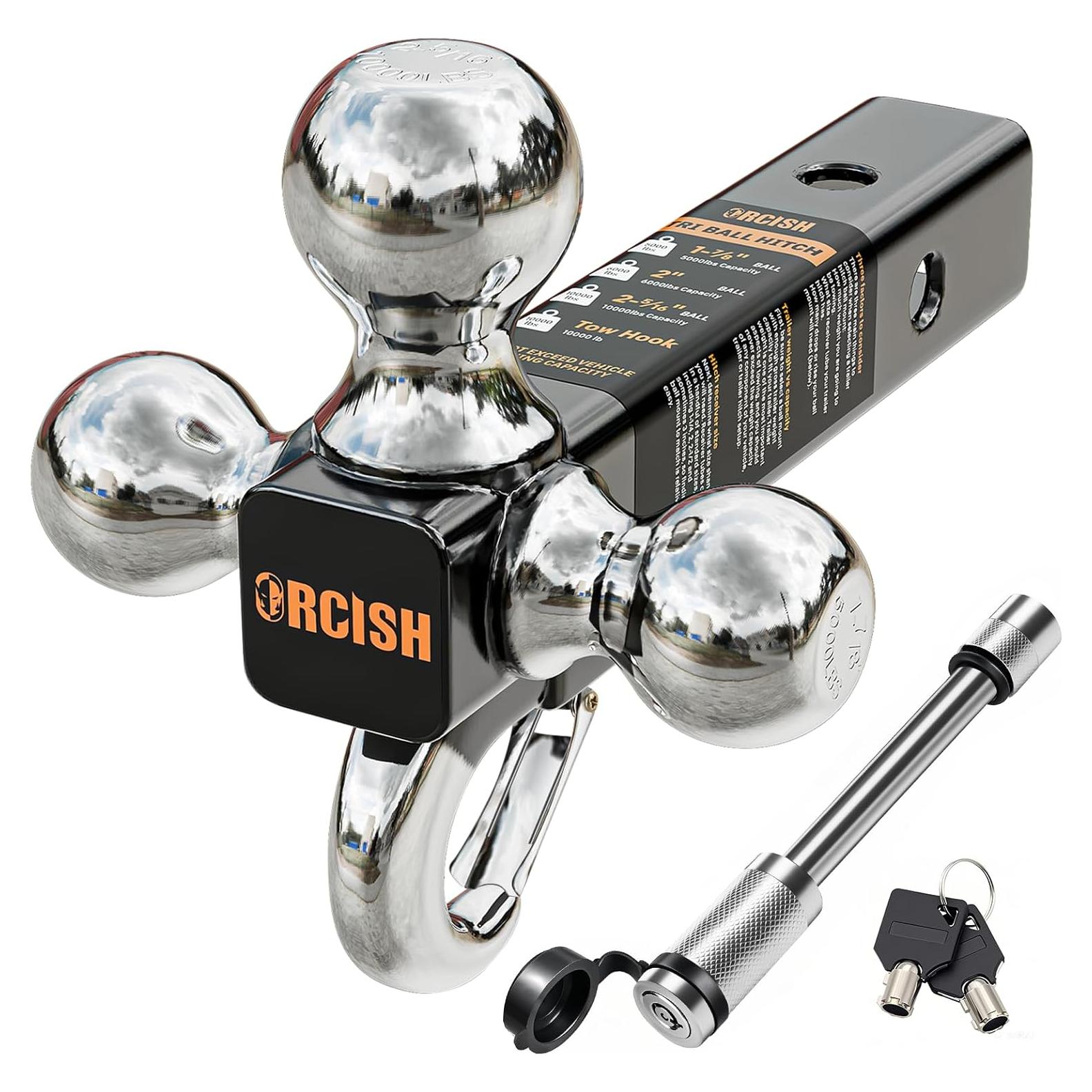 Soporte de Remolque ORCISH Tri-Bola 3 en 1 con Gancho