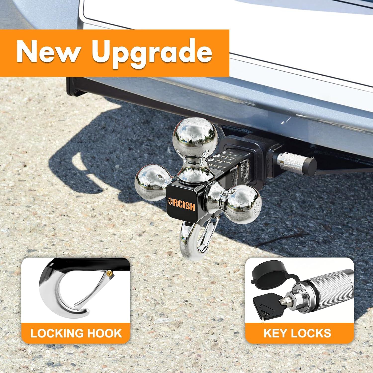 Soporte de Remolque ORCISH Tri-Bola 3 en 1 con Gancho