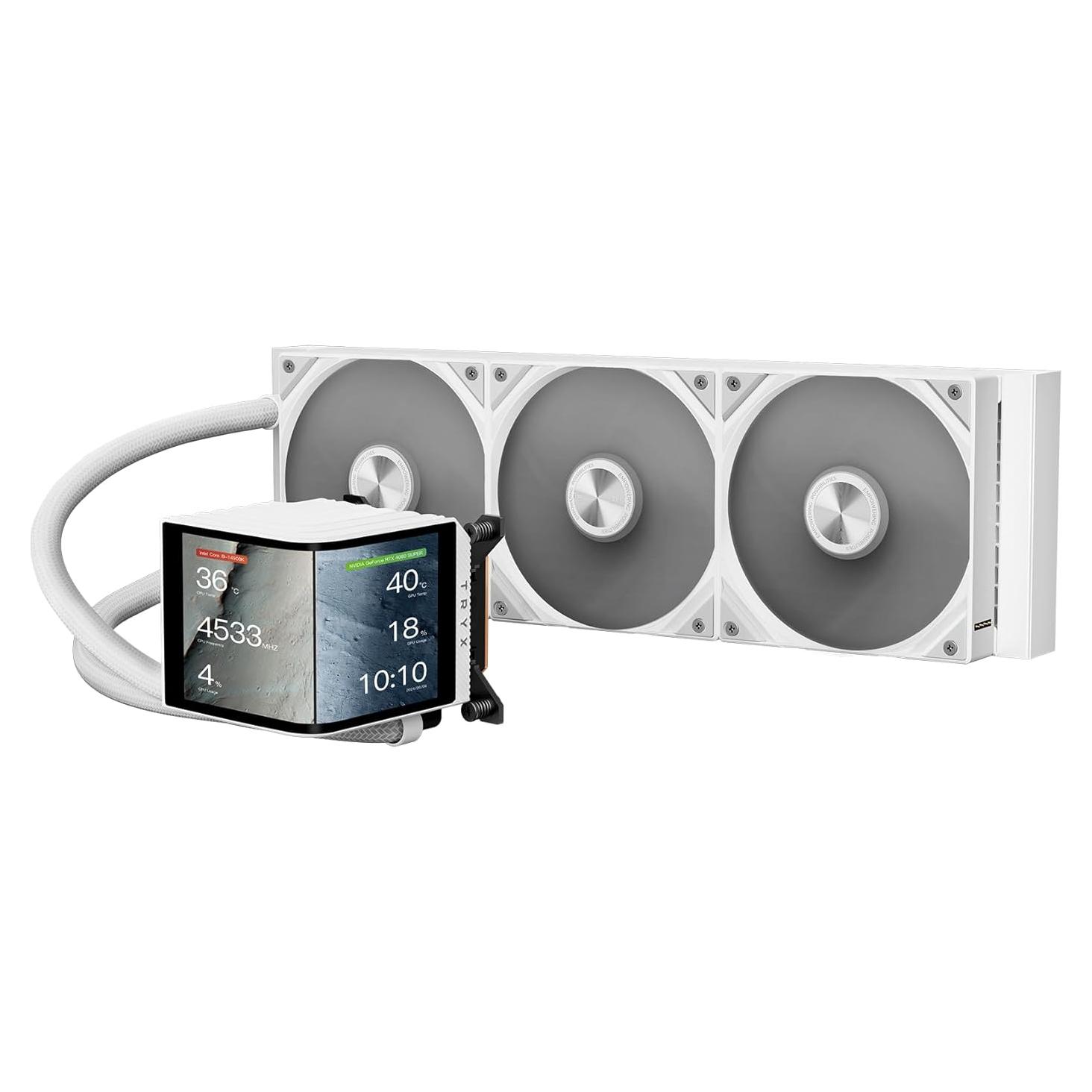 Enfriador AIO TRYX Panorama 360 Blanco 360mm con Pantalla AMOLED