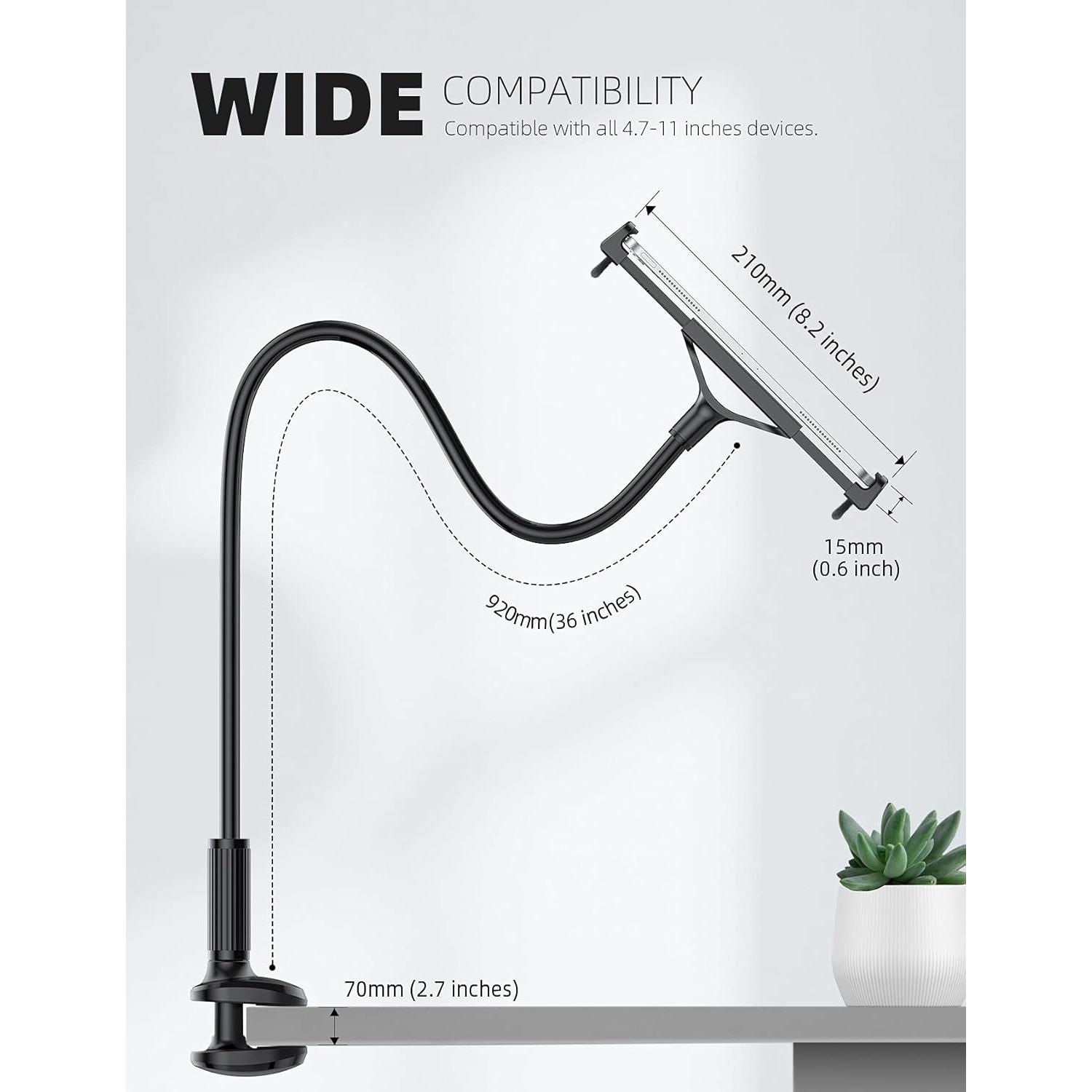 Soporte de Tablet Lamicall con Brazo Flexible 91.44 cm - Negro