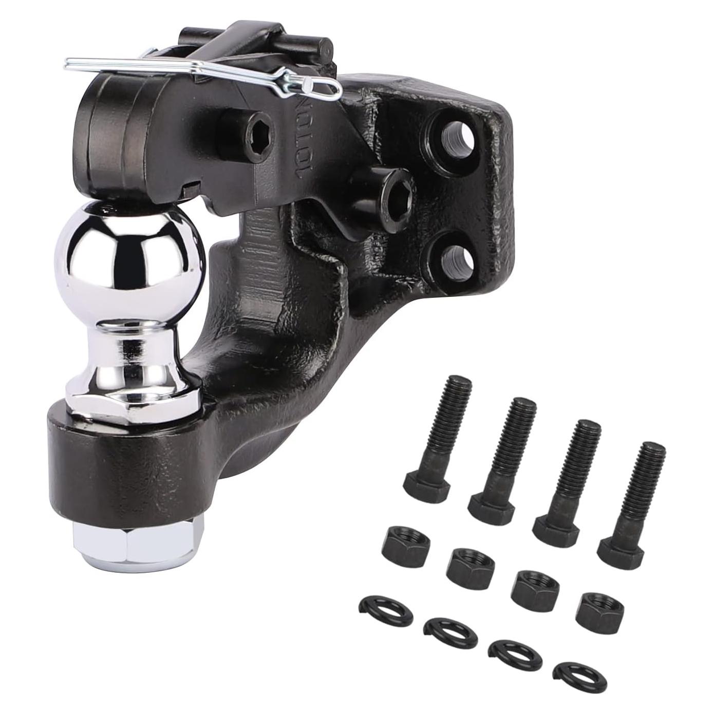 Gancho de Remolque Pintle ANGCOSY 10 Toneladas con Bola 5.08 cm