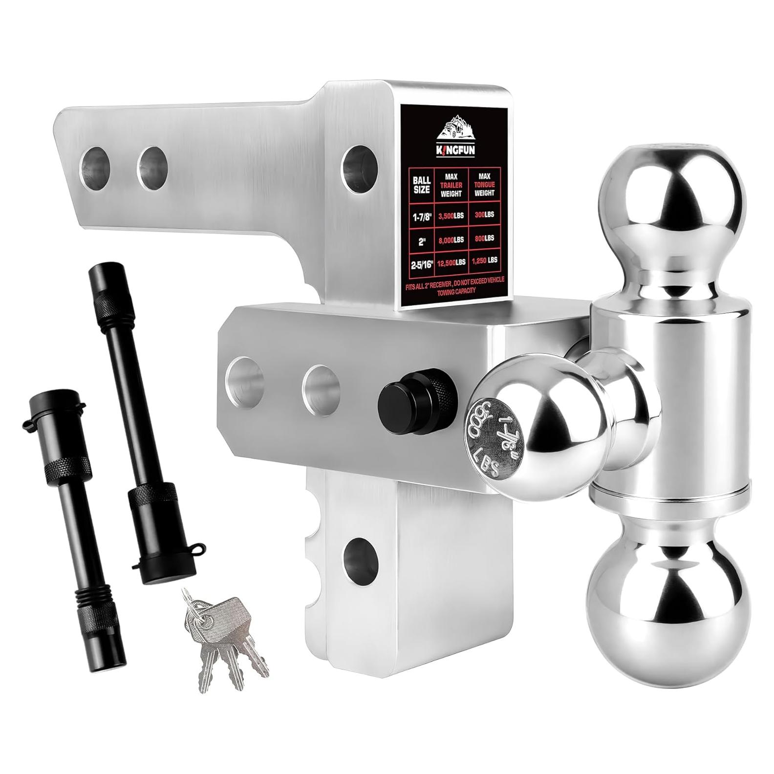 Enganche de Remolque Ajustable Kingfun 12500 lbs Plata