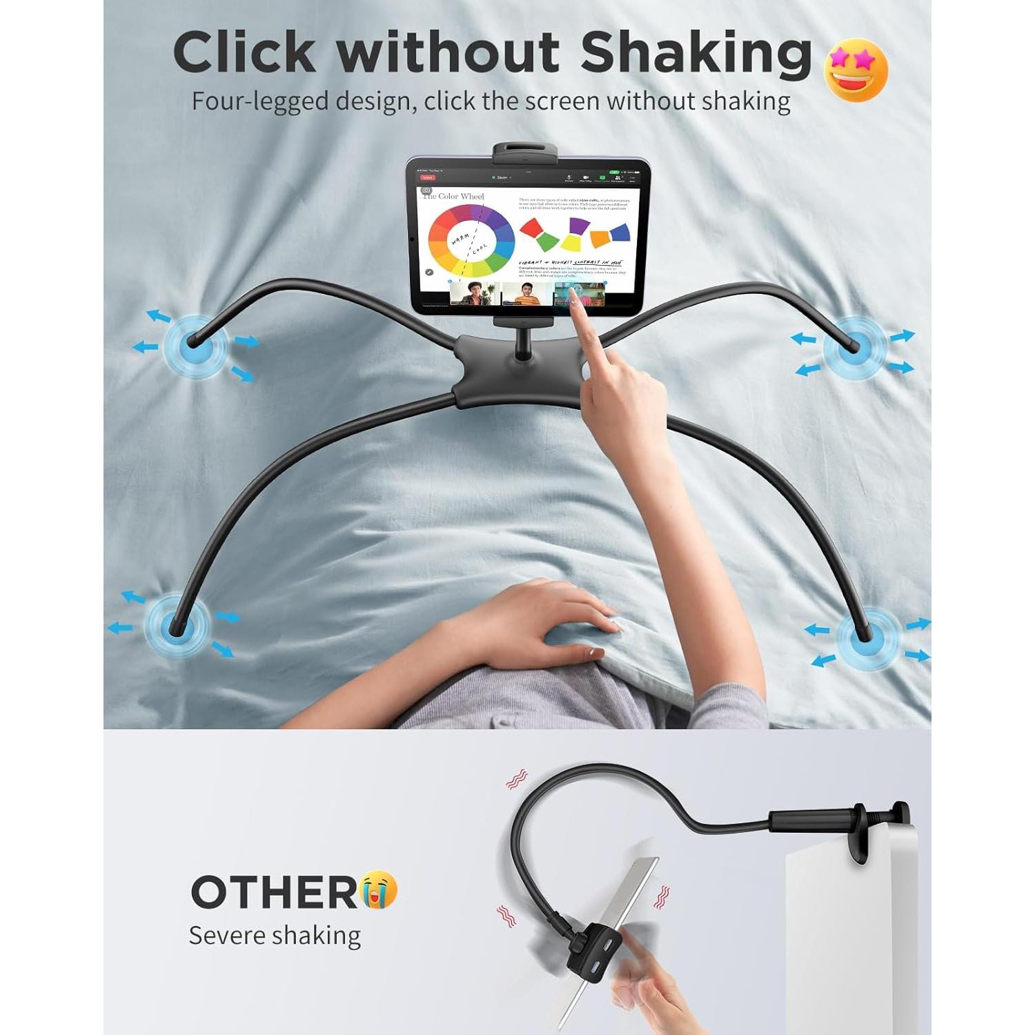 Soporte Ajustable para Tablet SAIJI Q2T-G Negro 4.7"-17.3"