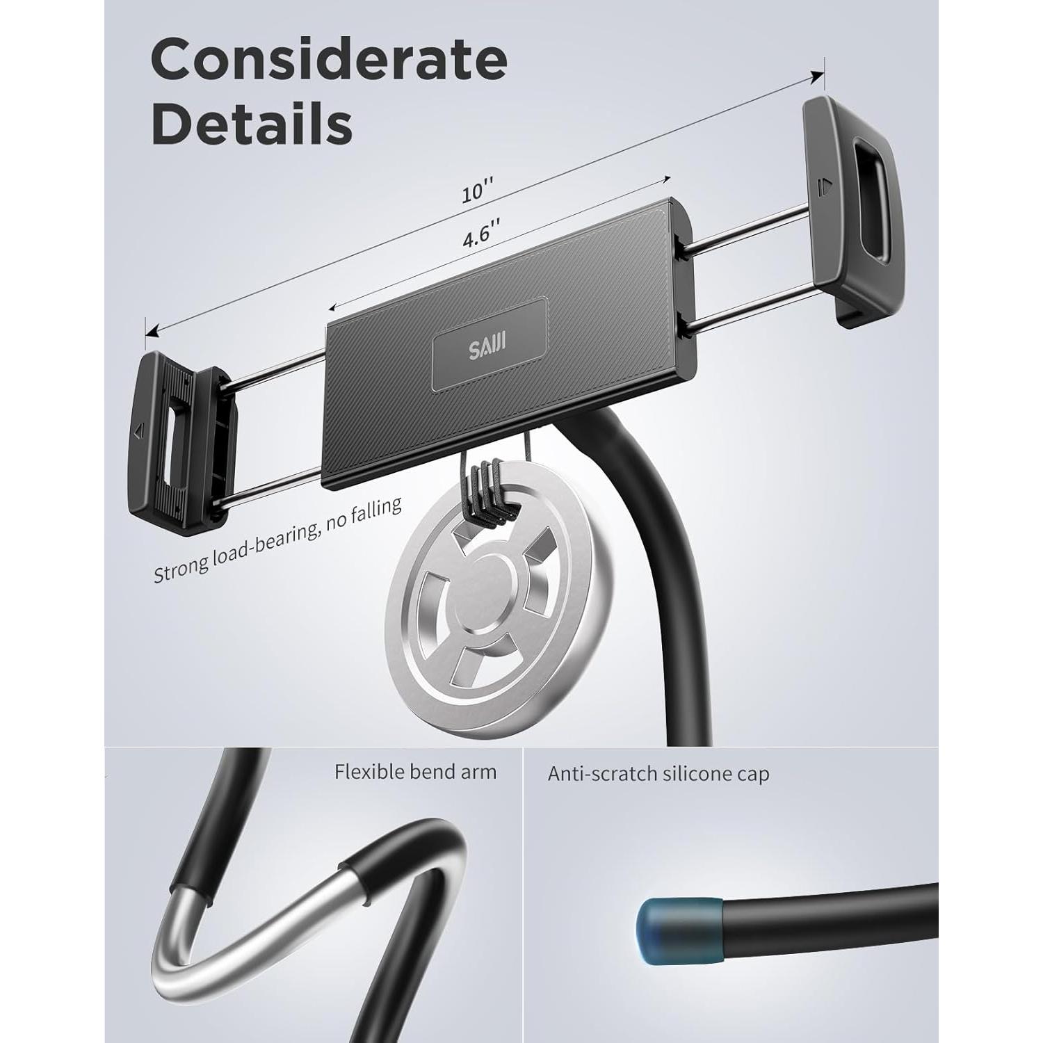 Soporte Ajustable para Tablet SAIJI Q2T-G Negro 4.7"-17.3"