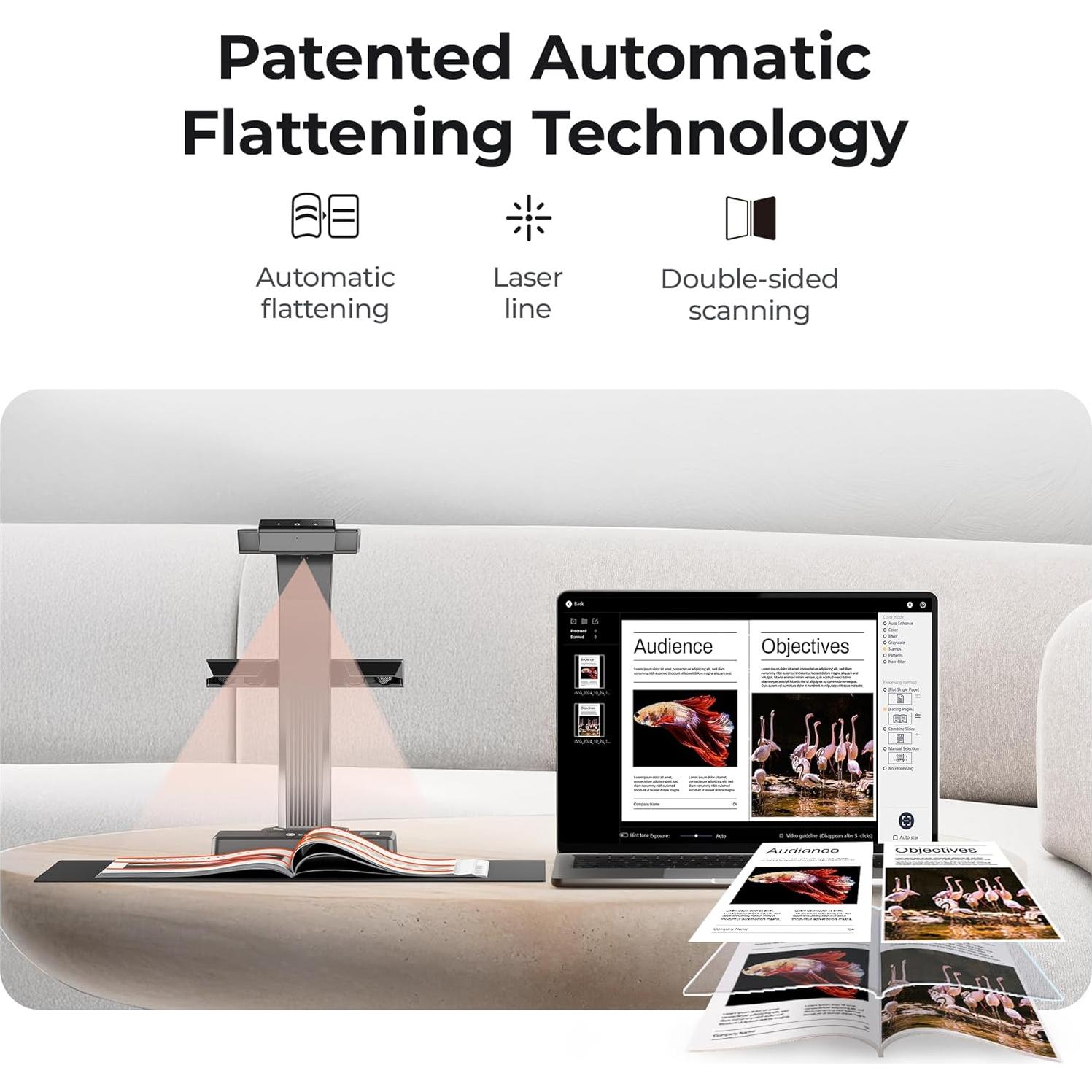 Escáner de Documentos CZUR ET16 Plus, 16MP, OCR 186 Idiomas