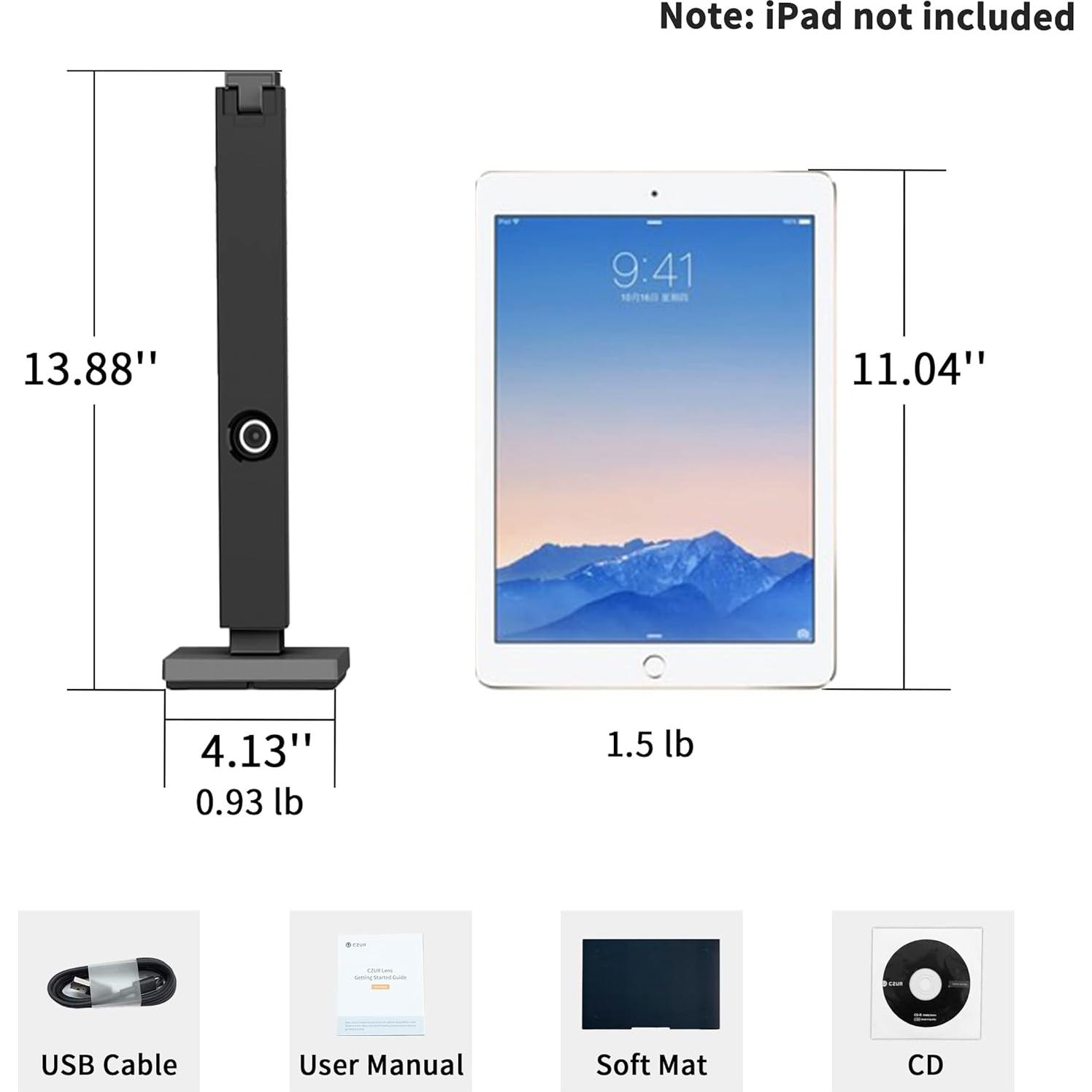 Escáner de Documentos Portátil CZUR Lens1200 Pro 12MP A4