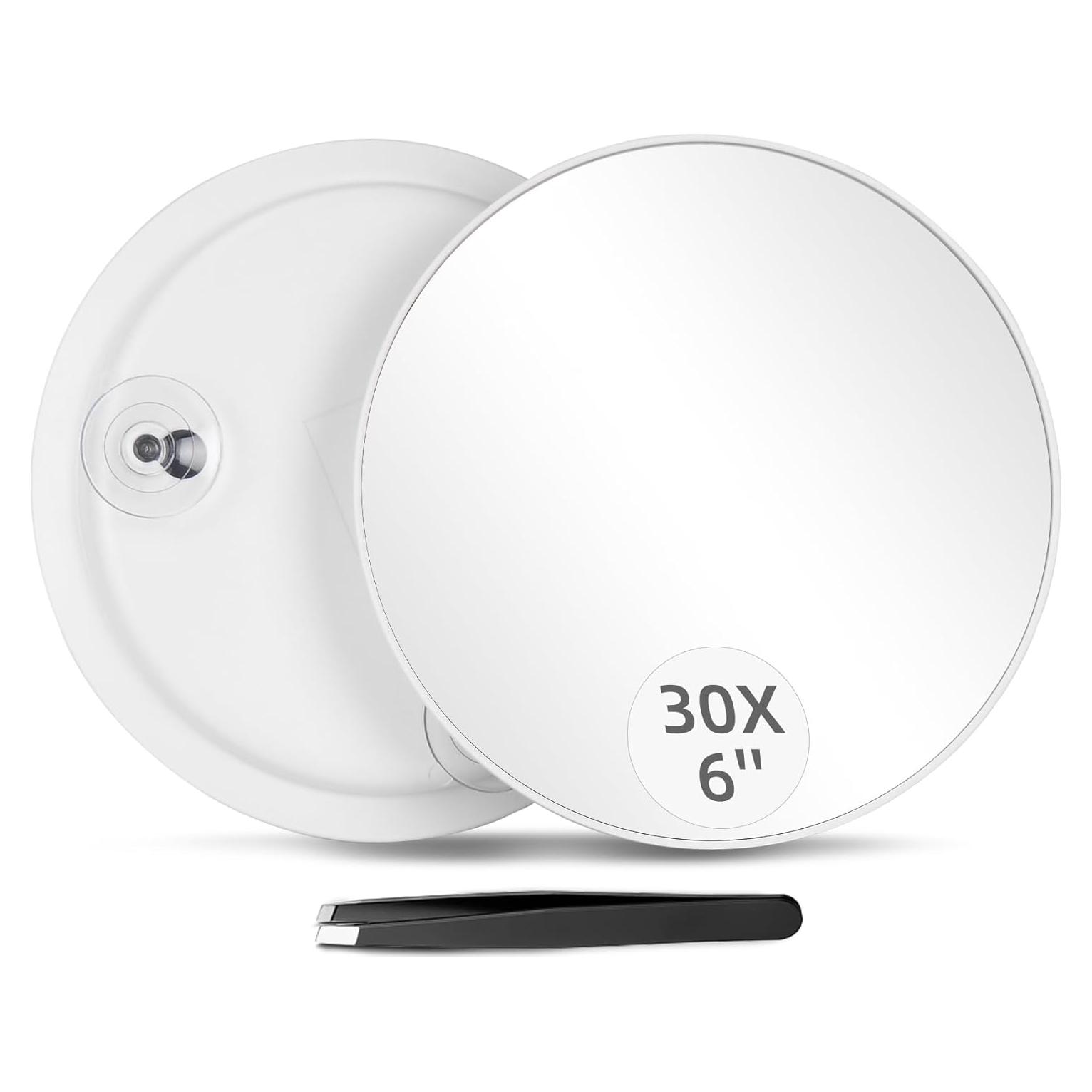 Espejo de Aumento 30X Jadazror 15.24 cm con Ventosas
