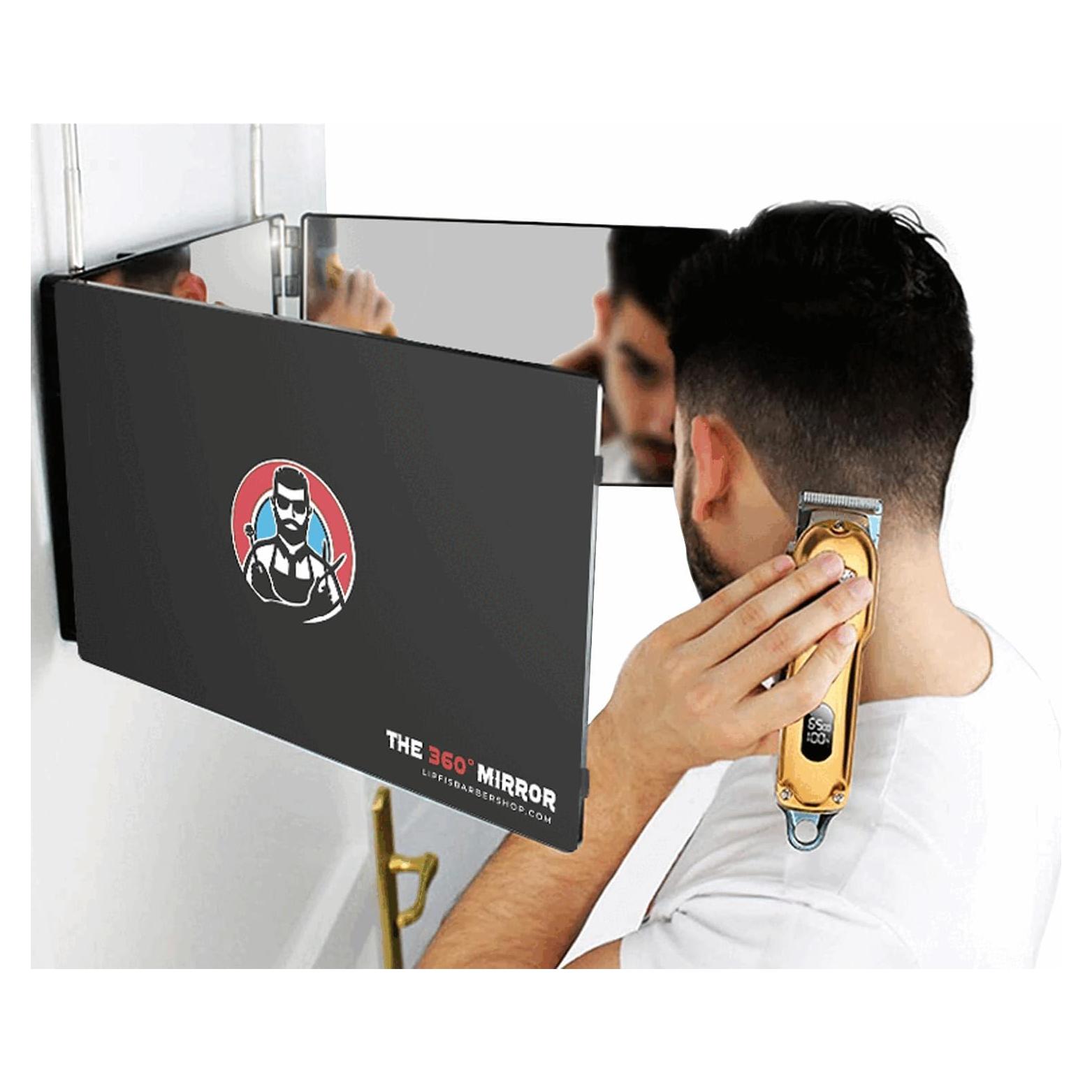 Espejo Trifolio LIPFISBARBERSHOP 30.48x20.32cm para Cortes