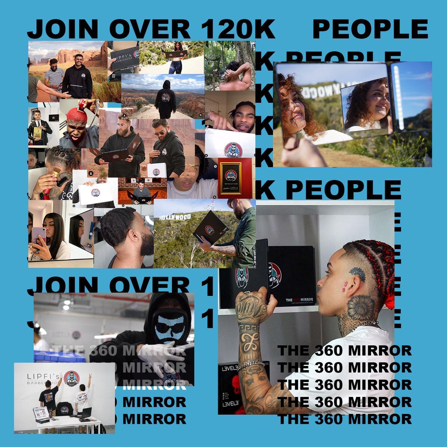 Espejo Trifolio LIPFISBARBERSHOP 30.48x20.32cm para Cortes