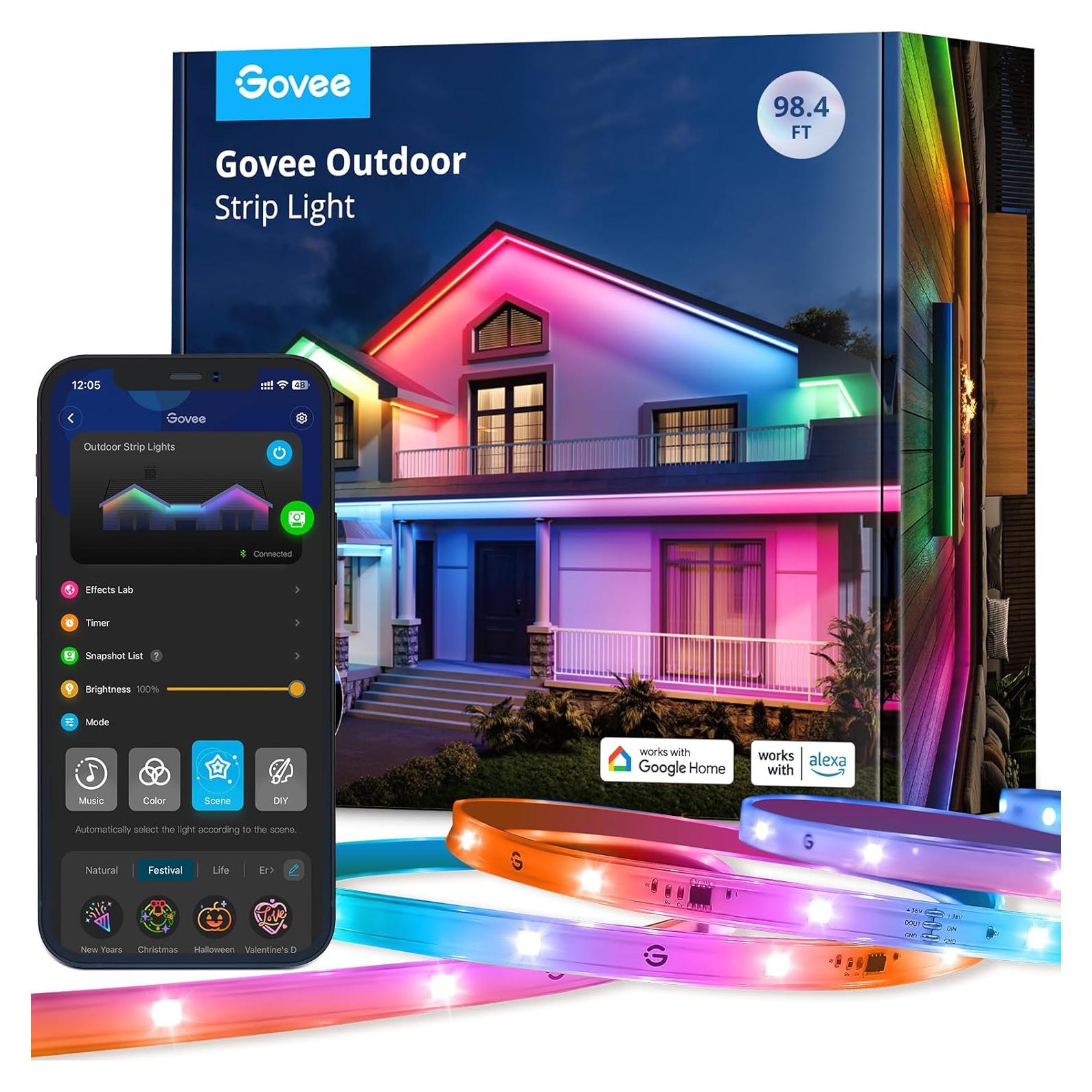 Luces LED de tira exterior Govee 30m RGBIC impermeables
