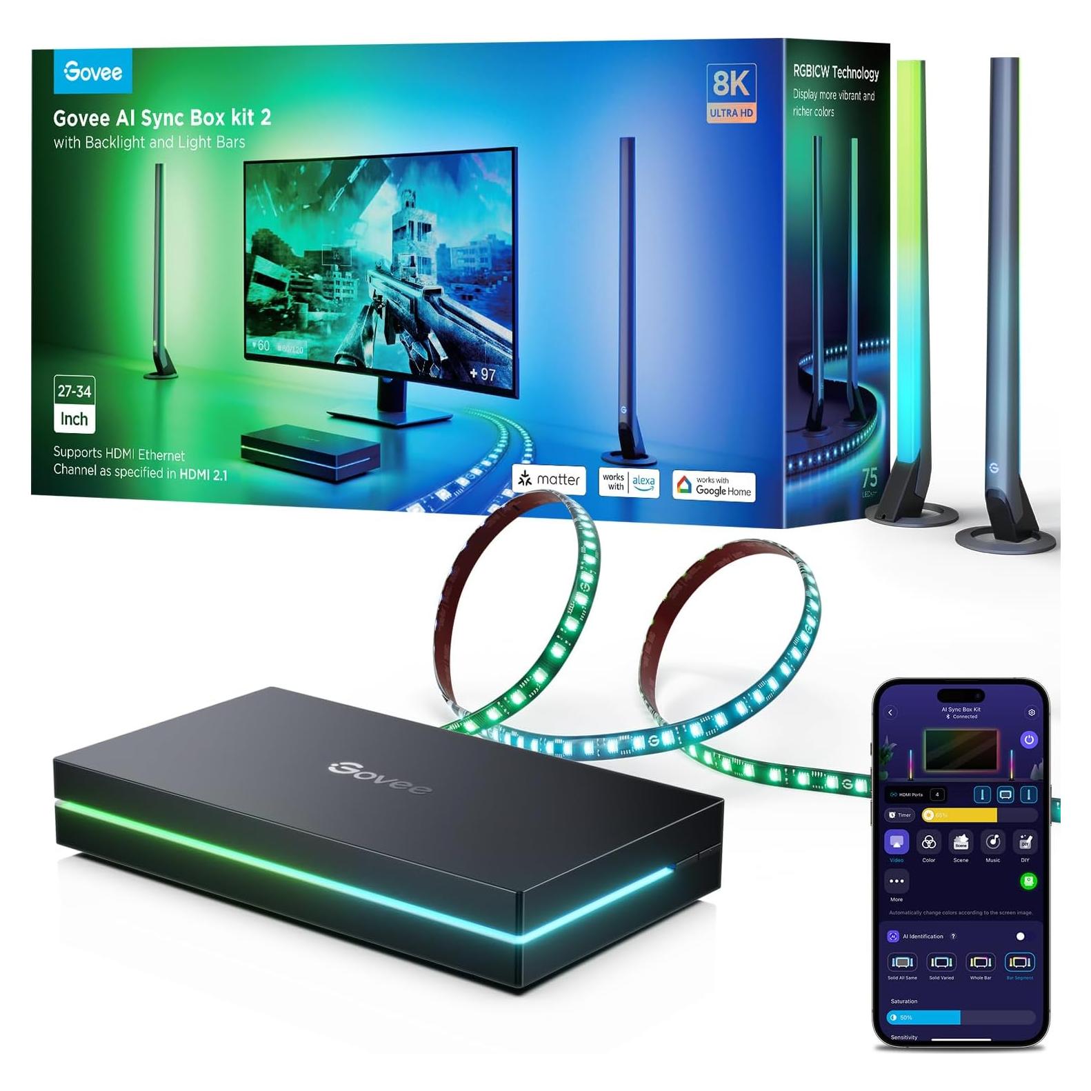 Kit de Sincronización HDMI 2.1 Govee H6603 con Luz RGBIC