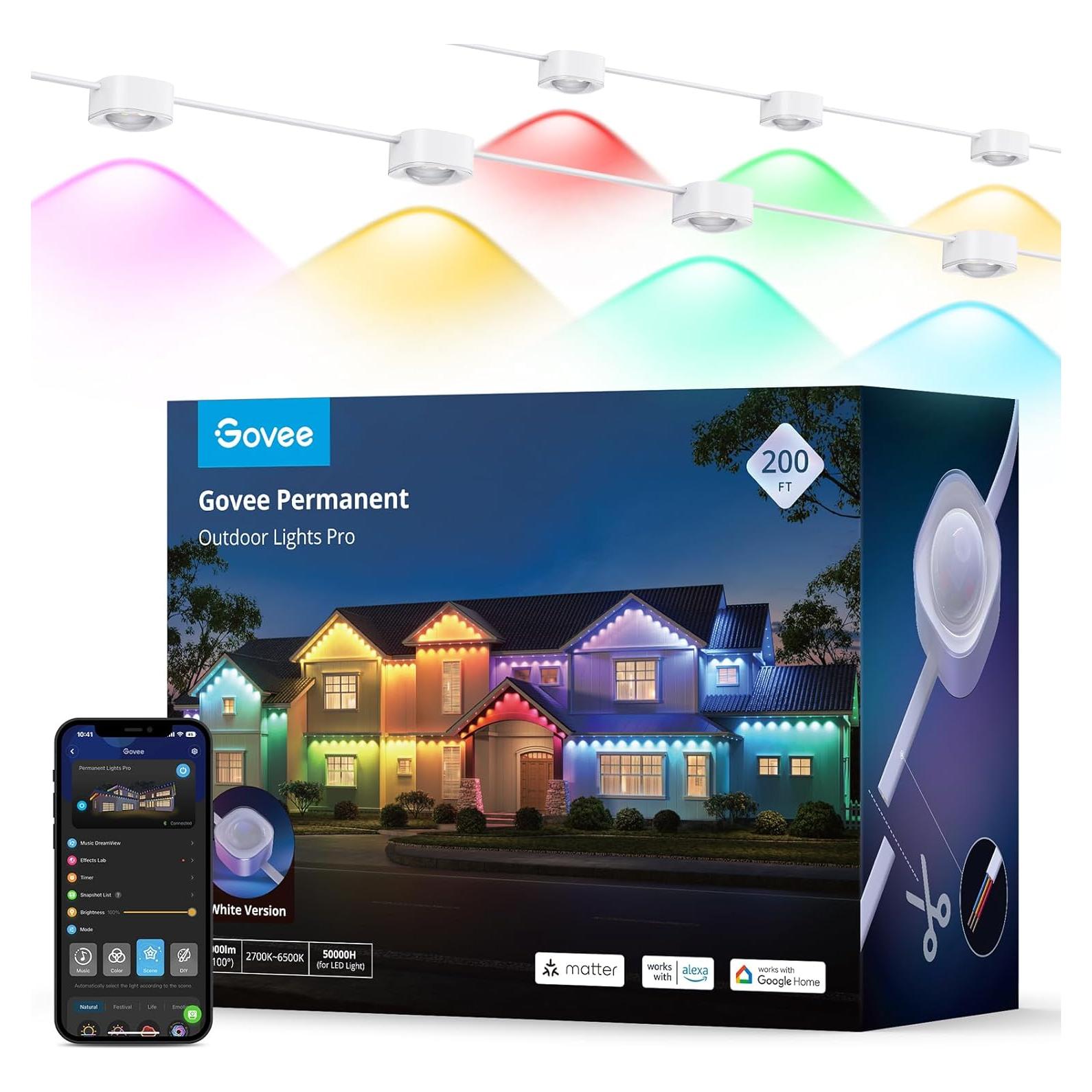 Luces Permanentes Govee Pro 200ft RGBIC IP67 para Exterior