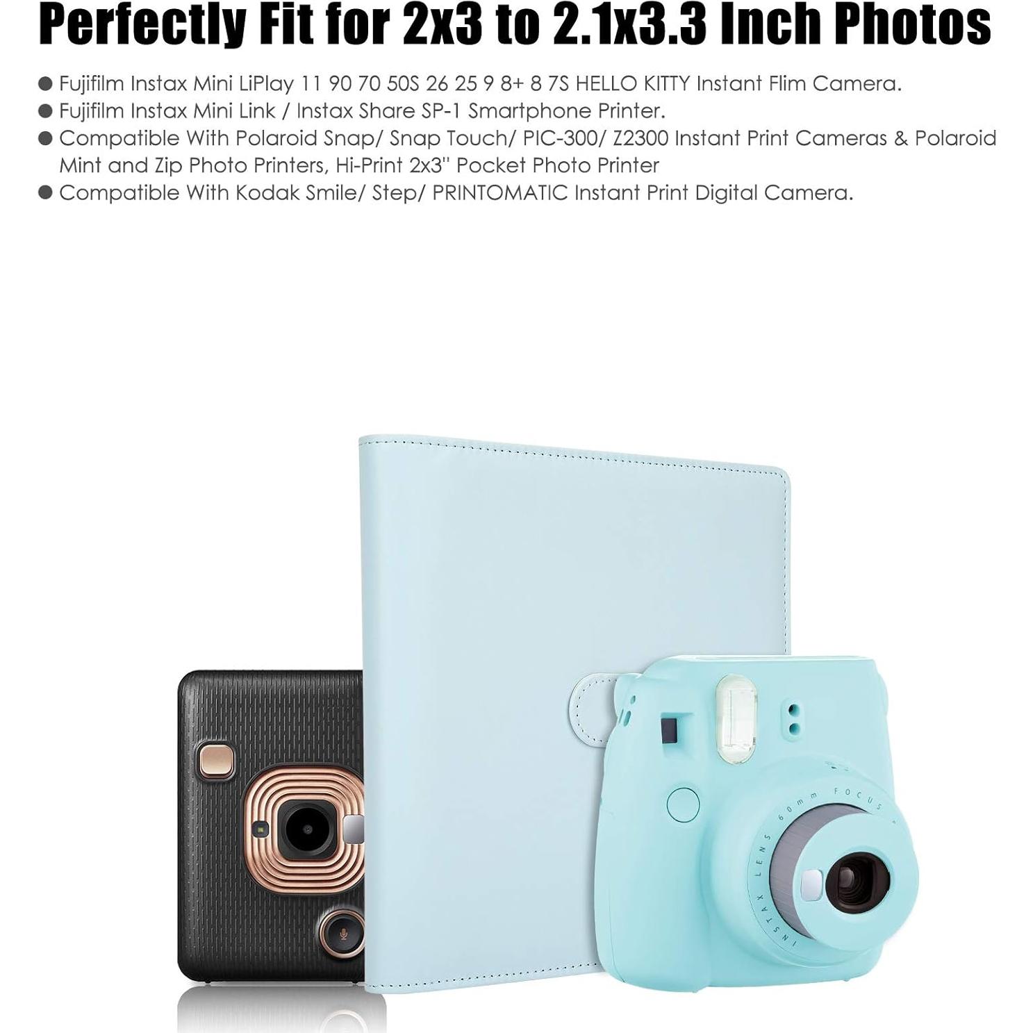 Álbum de Fotos Veicevol 256 Bolsillos para Fujifilm Instax Mini Azul