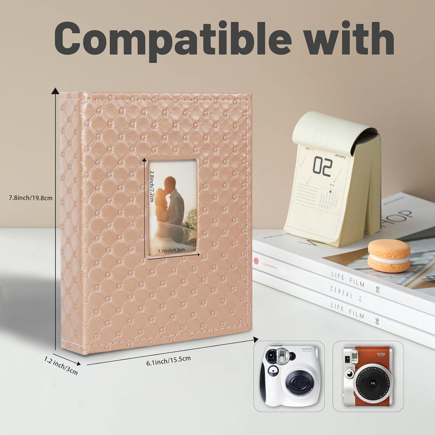 Álbum de Fotos Polaroid RECUTMS 208 Fotos Cuero Marrón
