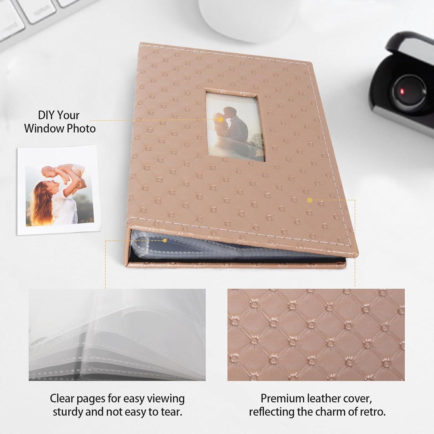 Álbum de Fotos Polaroid RECUTMS 208 Fotos Cuero Marrón