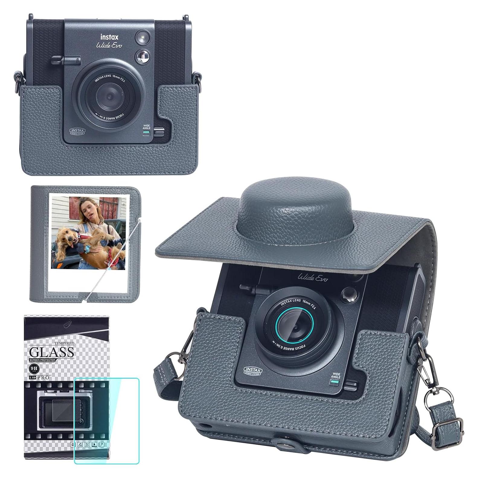 Funda de cuero retro WOGOZAN para cámara Fujifilm Instax Wide EVO