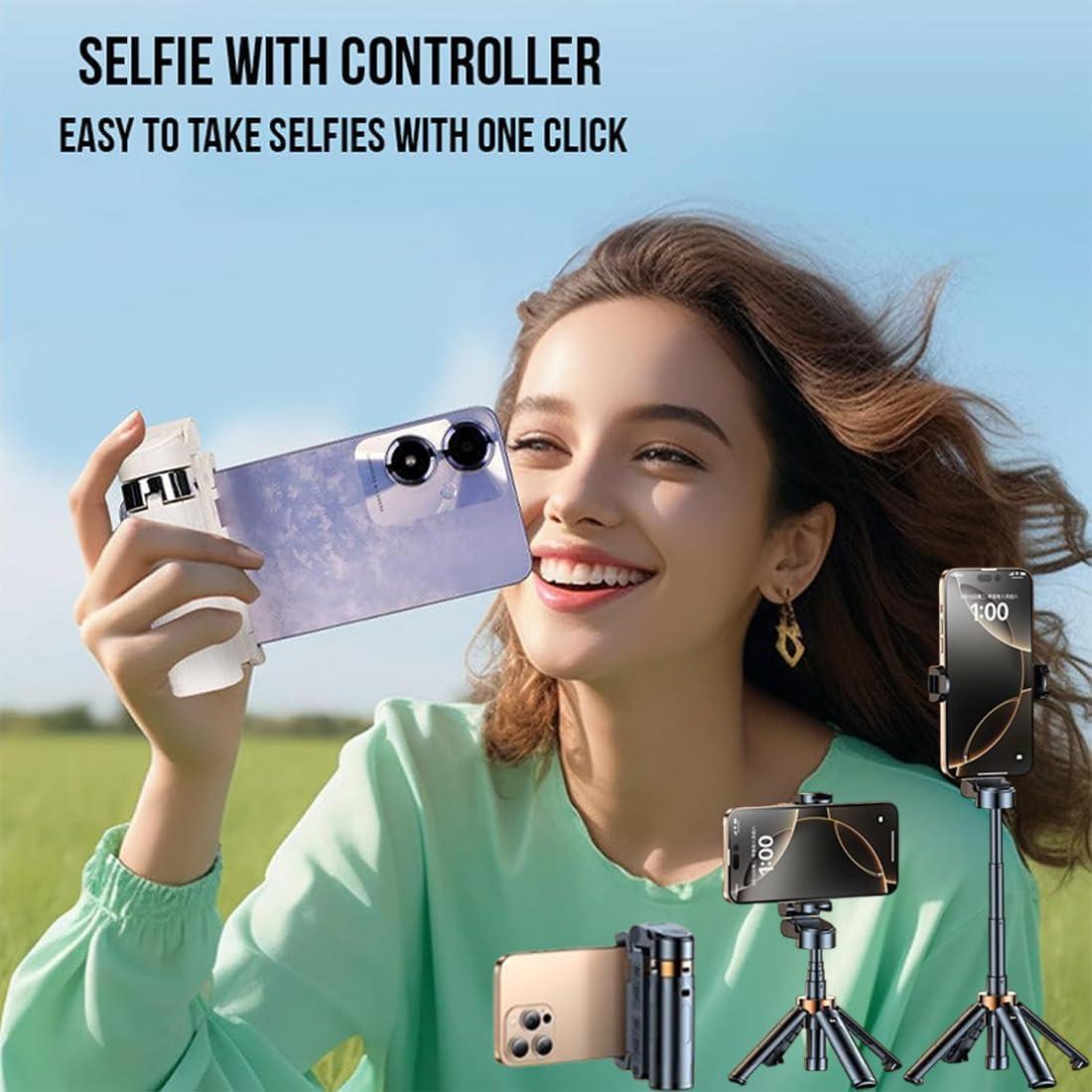 Trípode Mini Razunoth con Control Remoto y Luz de Relleno