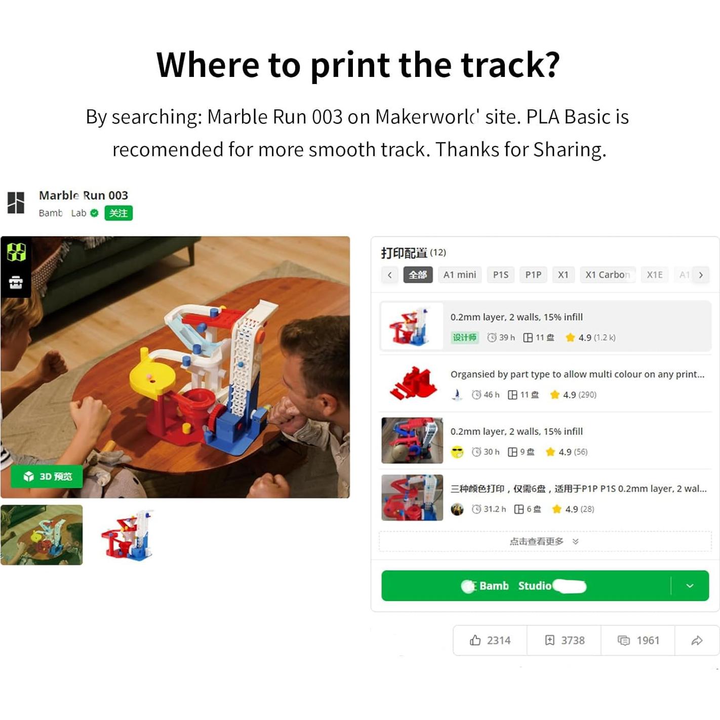 Kit de Componentes DIY FYSETC Marble Run 003 - Impresora 3D