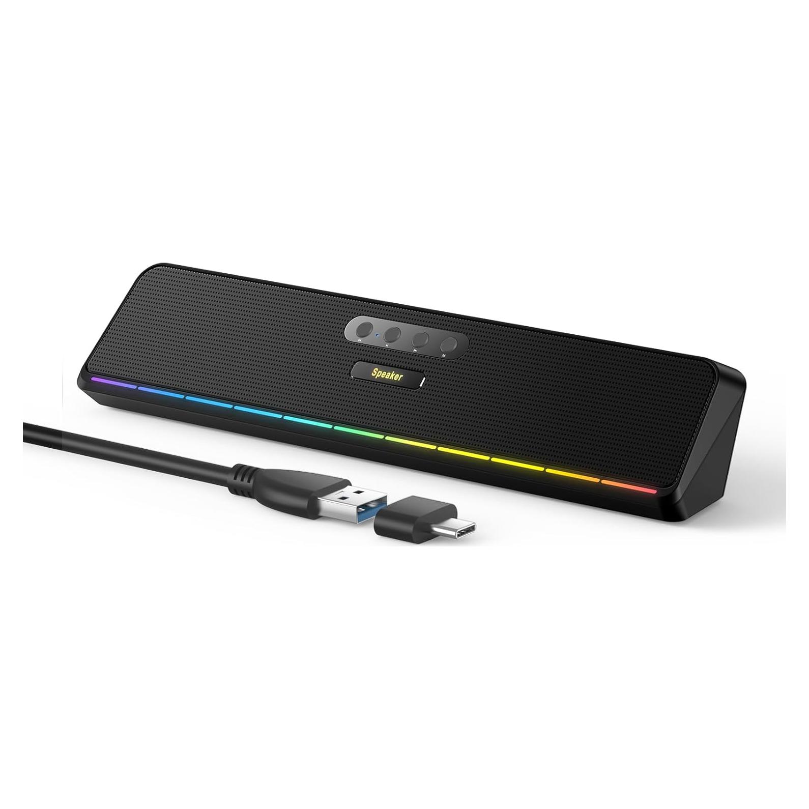 Altavoces de computadora USB Bluetooth E-3576 con LED