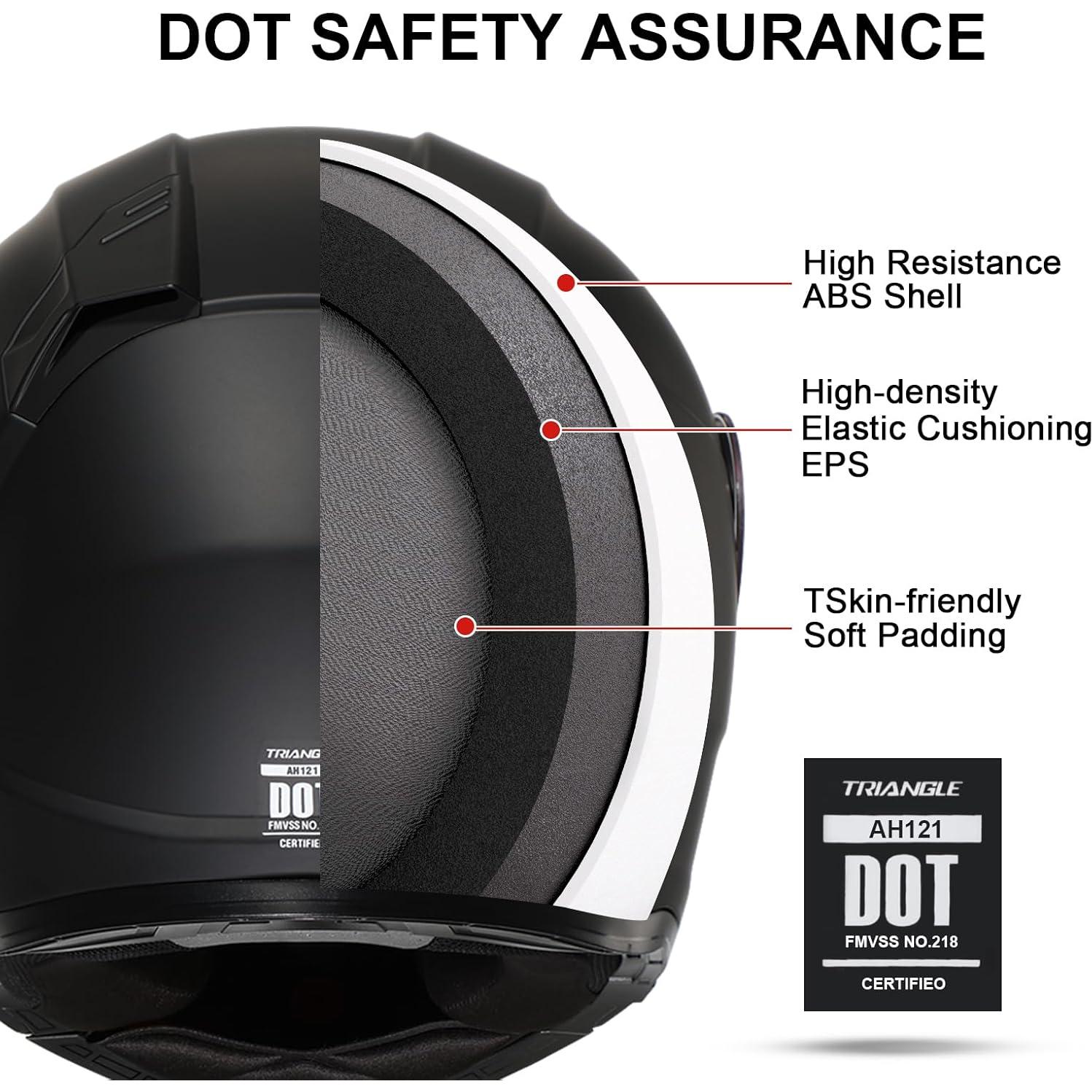 Casco Modular TRIANGLE AH121 para Motocicleta Negro Rojo