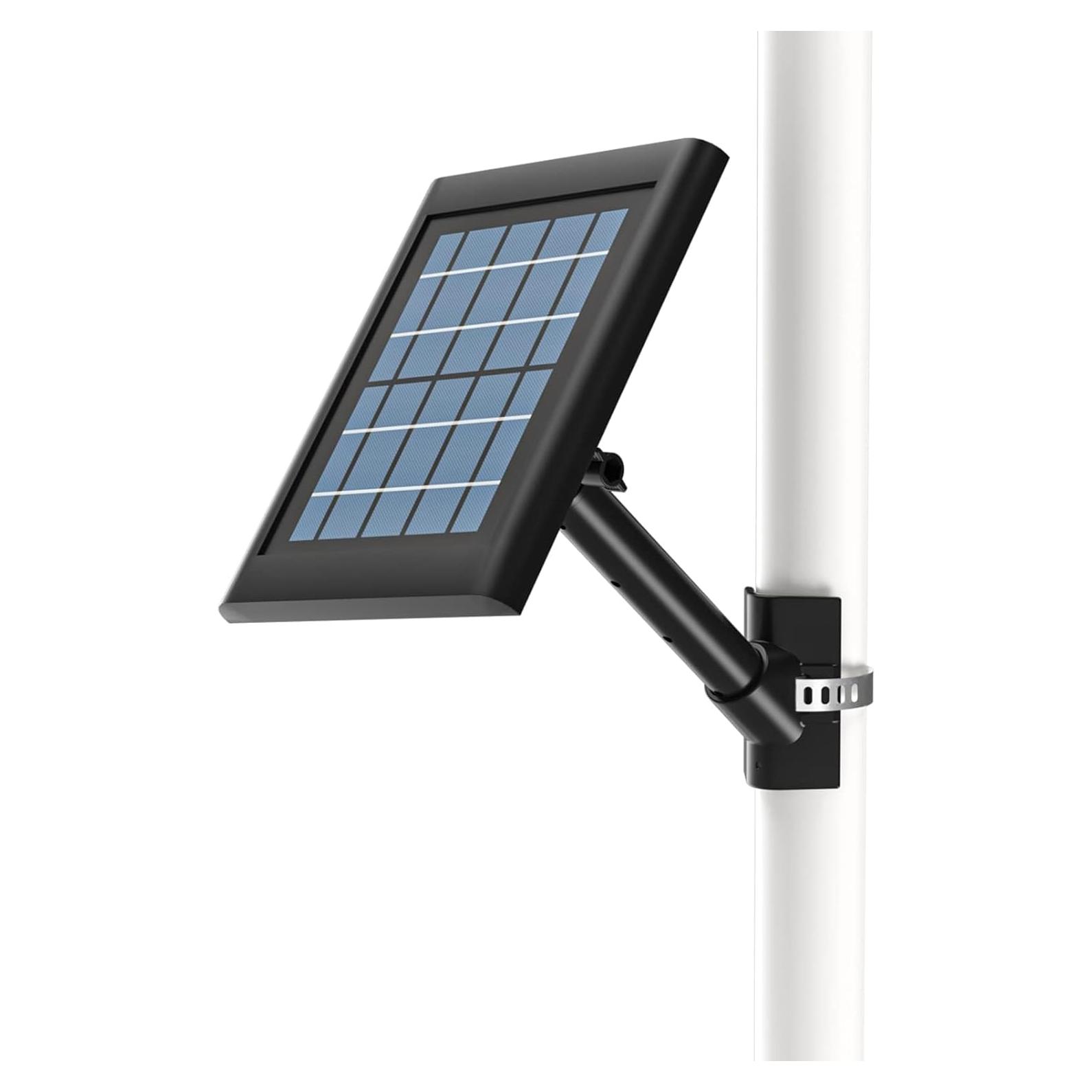 Soporte de Panel Solar Ajustable para Arlo y Ring - Metal Negro