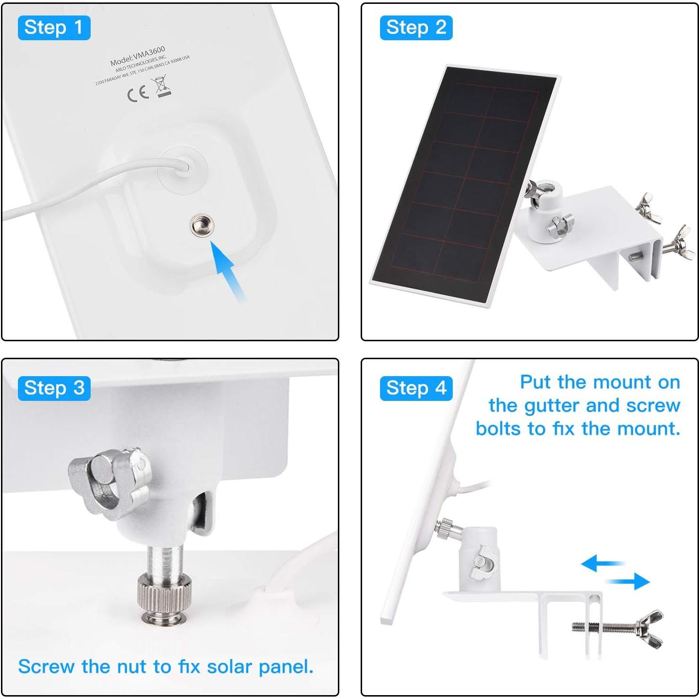 Soporte de Canalón para Panel Solar Arlo Essential Pro 5S