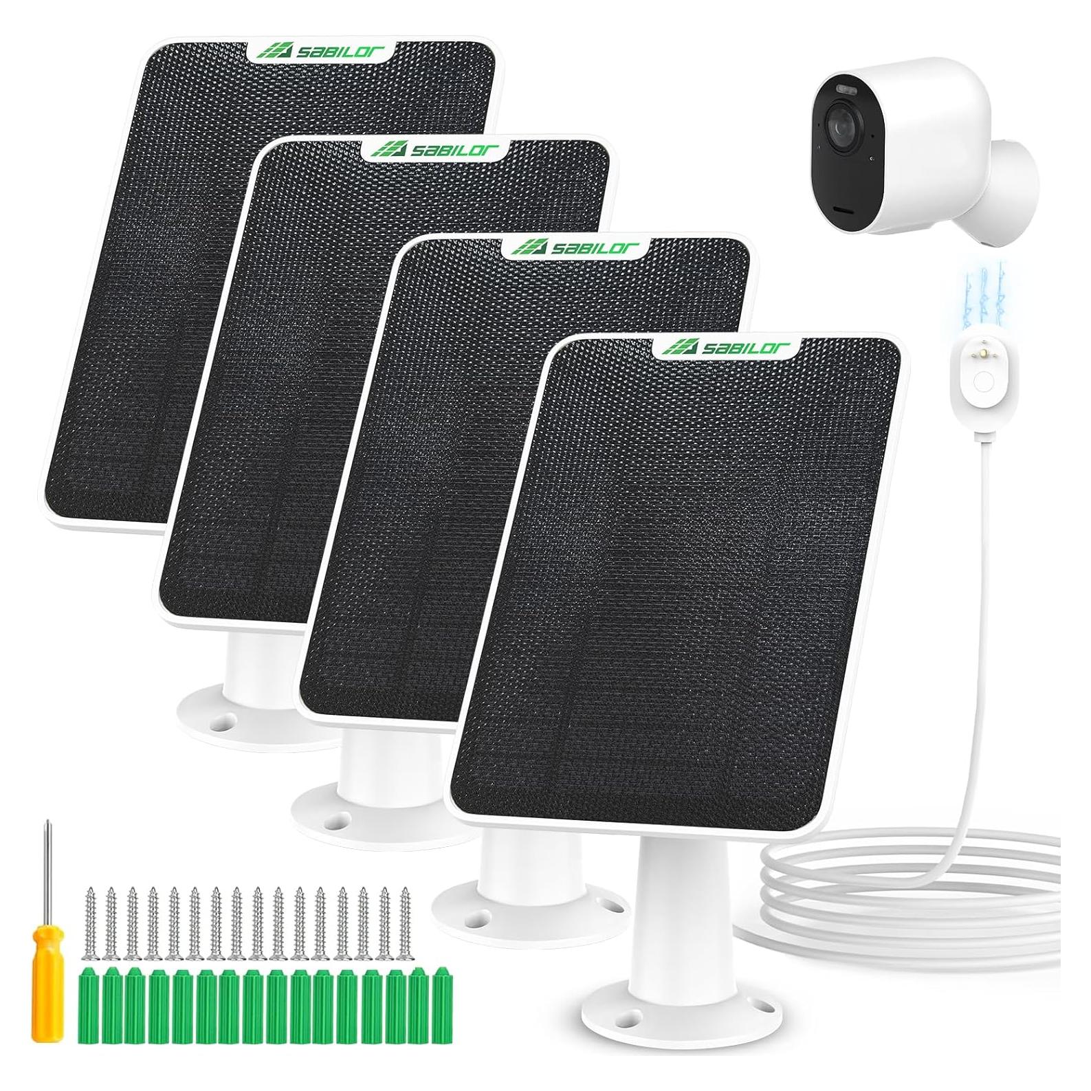 Paquete de 4 Paneles Solares Sabilor 6W para Arlo Pro 5S/4/3/Ultra