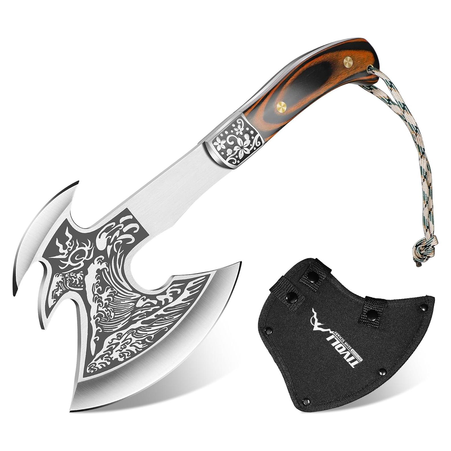 Hacha de Camping TIVOLI de Acero Inoxidable con Funda