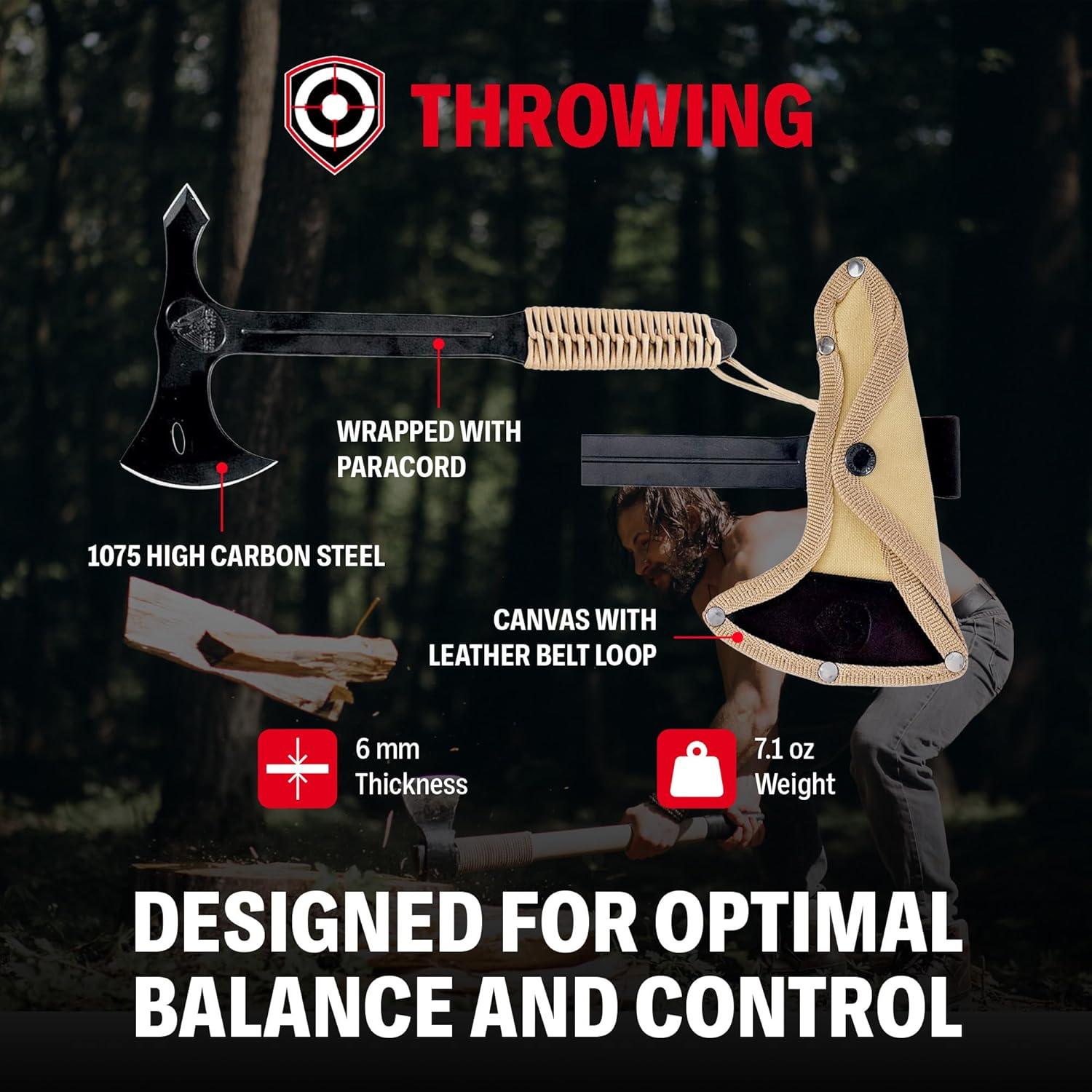 Hacha de Lanzamiento Condor CTK140114 con Funda y Mango Paracord