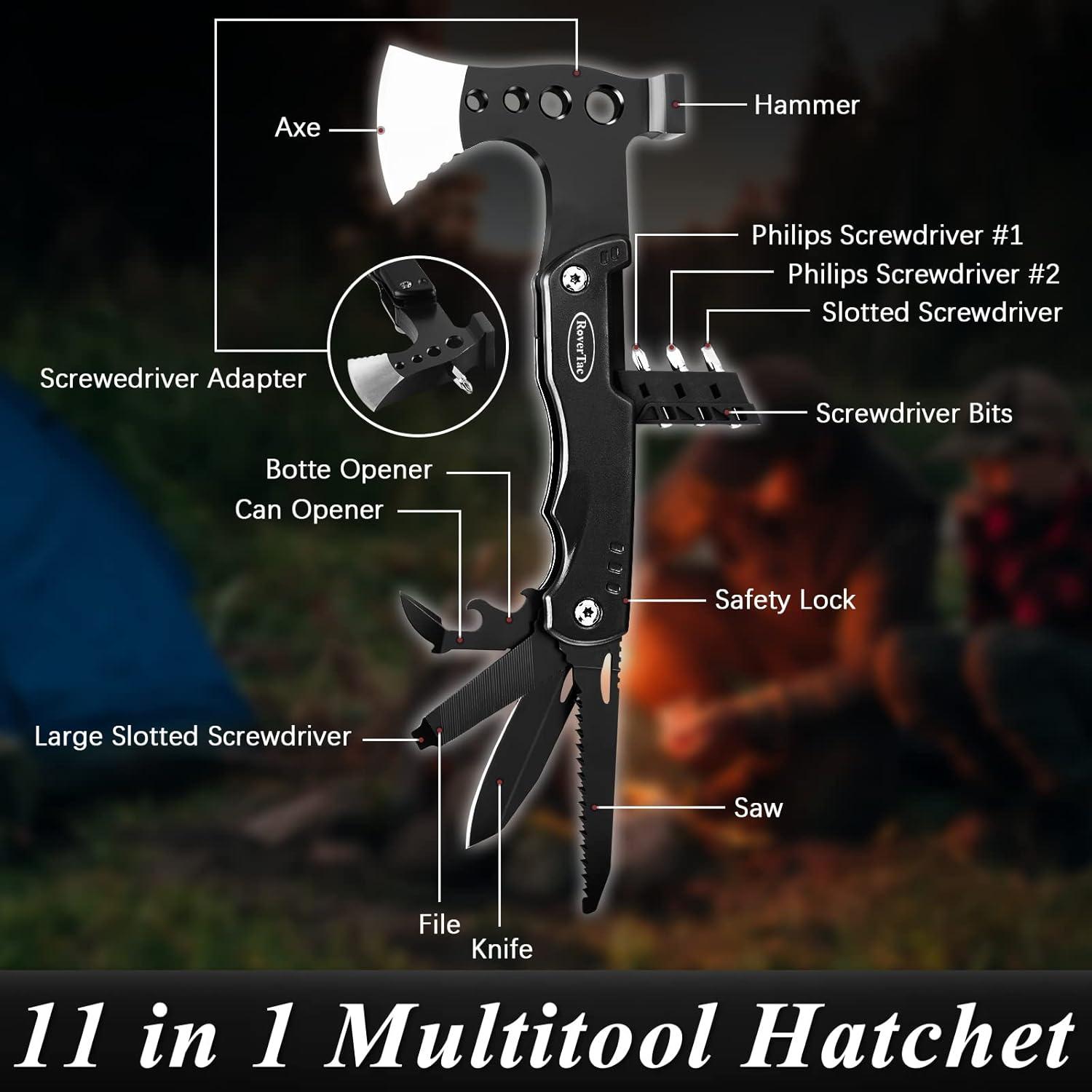 Hacha Multiherramienta RoverTac 11 en 1 Acero Inoxidable Camping