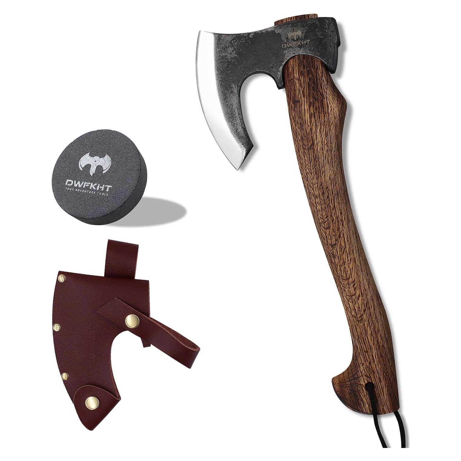 Hacha de Camping DWFKHT 39.9 cm Acero al Carbono con Funda