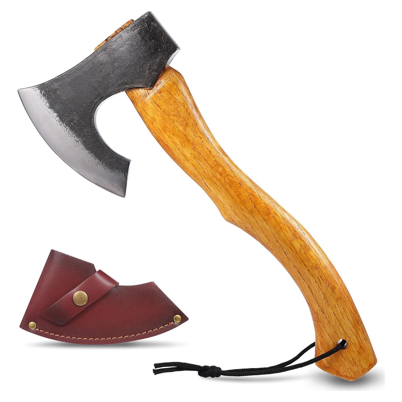 Hacha de Camping LUIOUS 39.6 cm Acero Forjado Mango de Haya