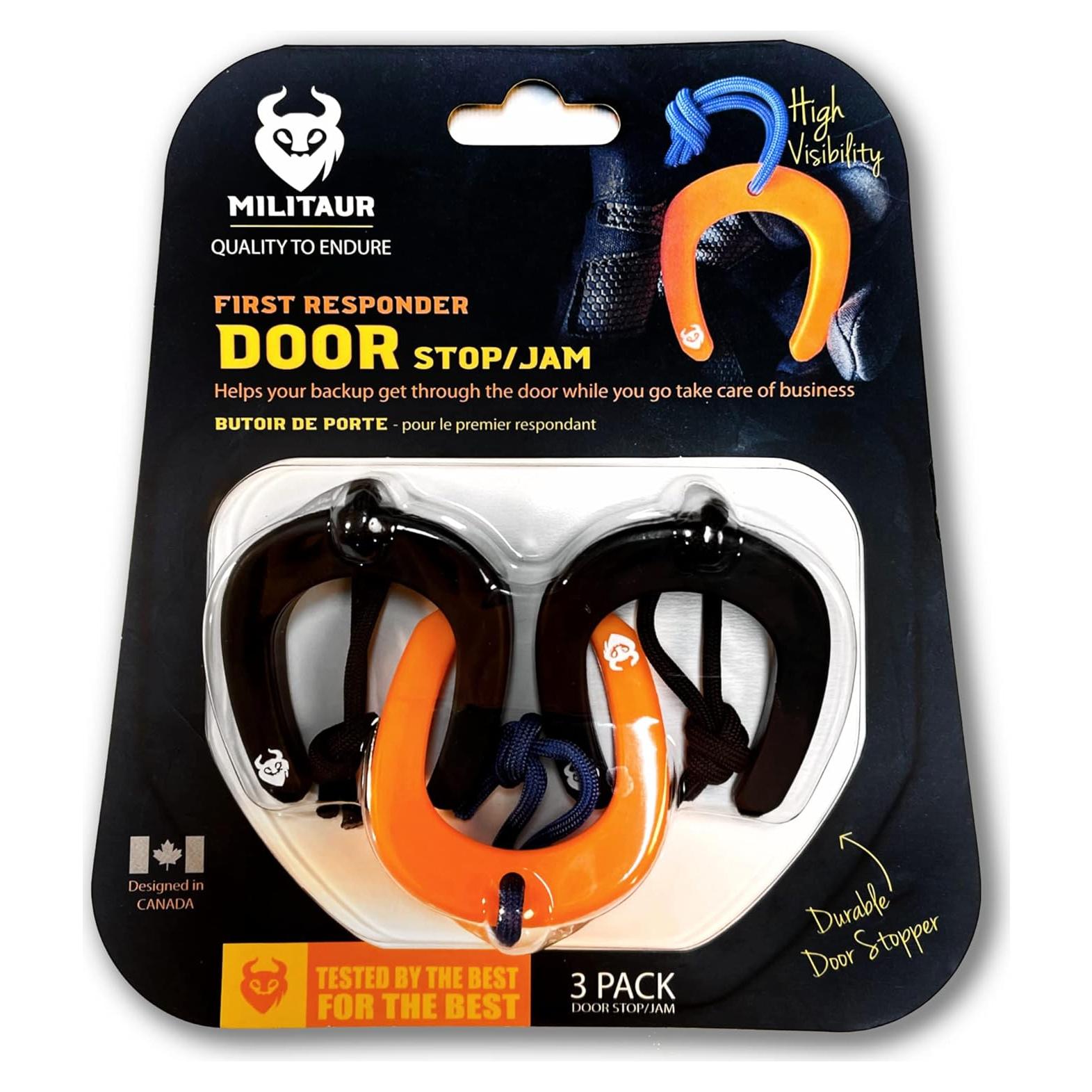 Tope de puerta MILITAUR para primeros respondedores - Paquete de 3