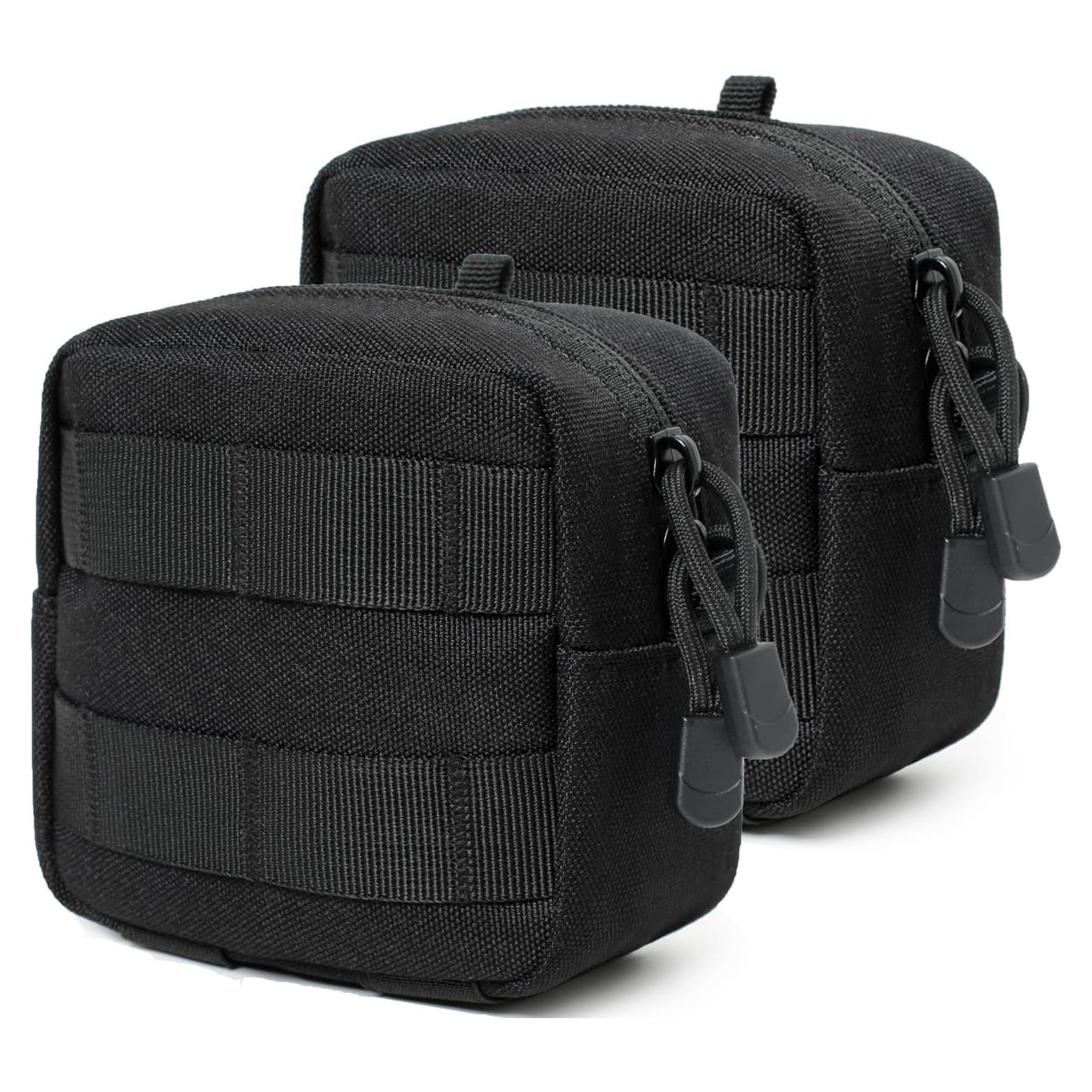Paquete de 2 Mini Bolsas Tácticas Molle Katadem - Nylon Negro